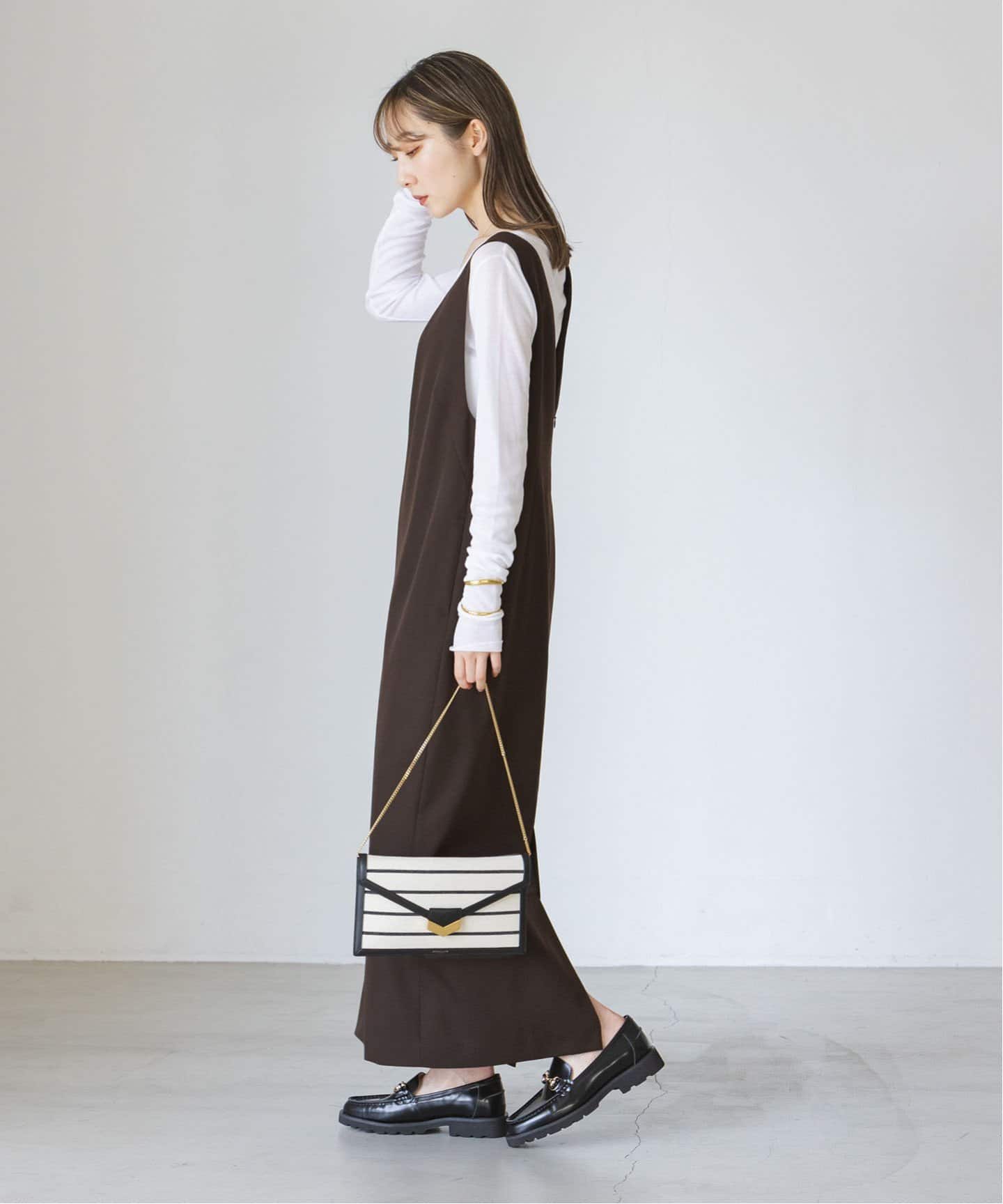 NOBLE ストレートVネックワンピース WEB限定追加予約》ストレートVネックワンピース（ワンピース