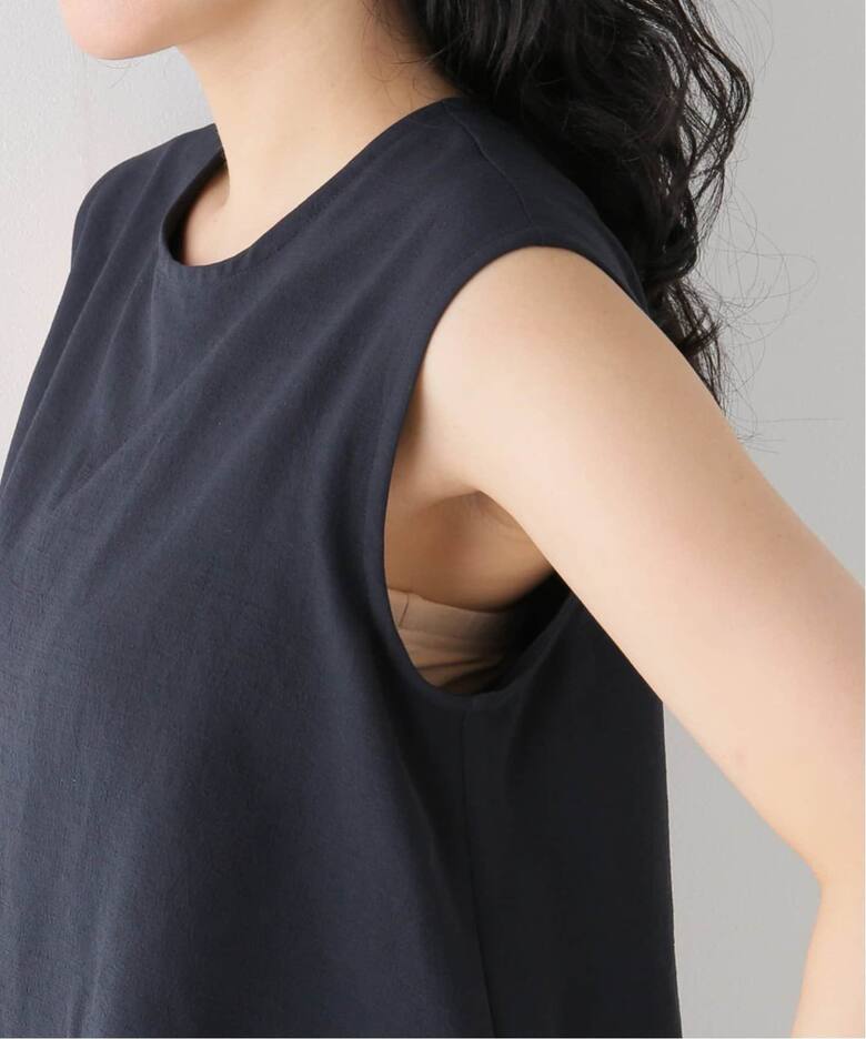 追加》ダブルクレープスリーブレス オールインワン（つなぎ  