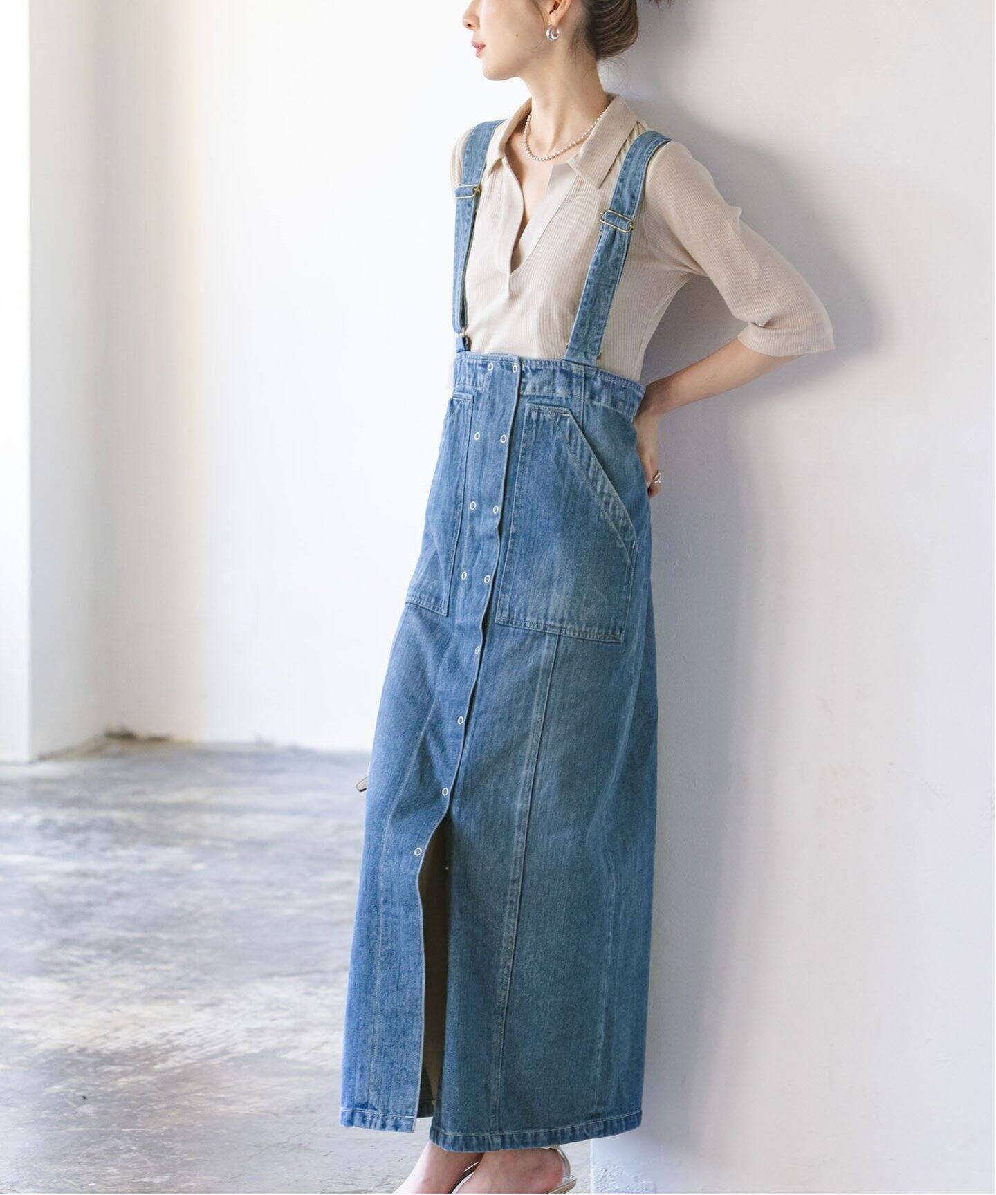 SERGE de bleu/サージ サロペットスカート（デニムスカート）｜NOBLE  