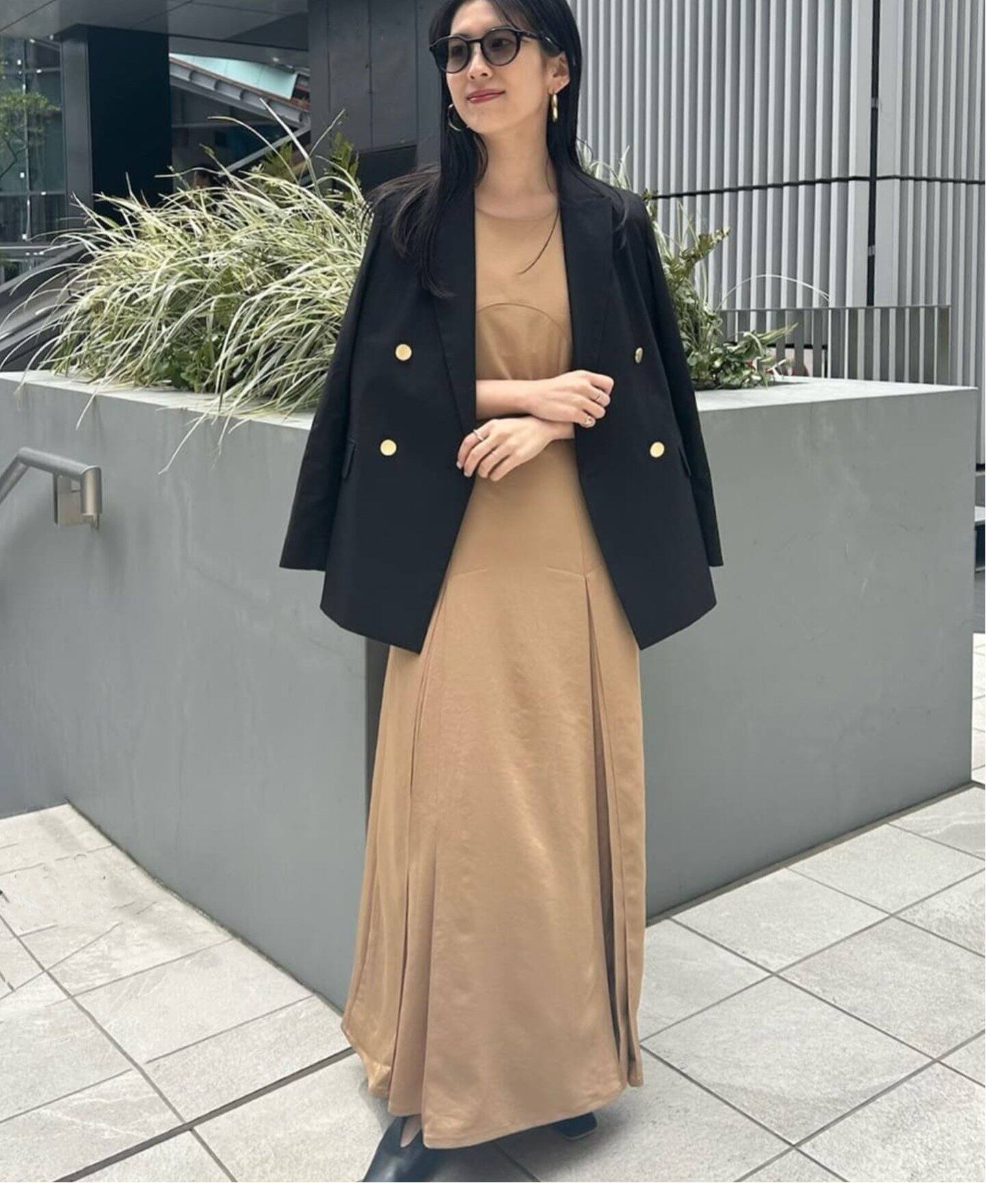 FUMIE TANAKA フード ネック めんどくさく ベージュ
