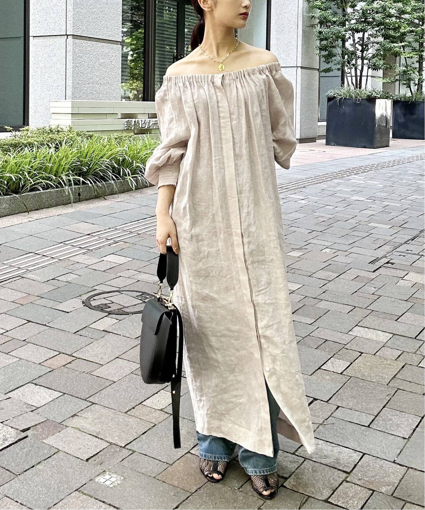 フレンチリネンギャザーワンピース（ワンピース）｜JOURNAL STANDARD L  