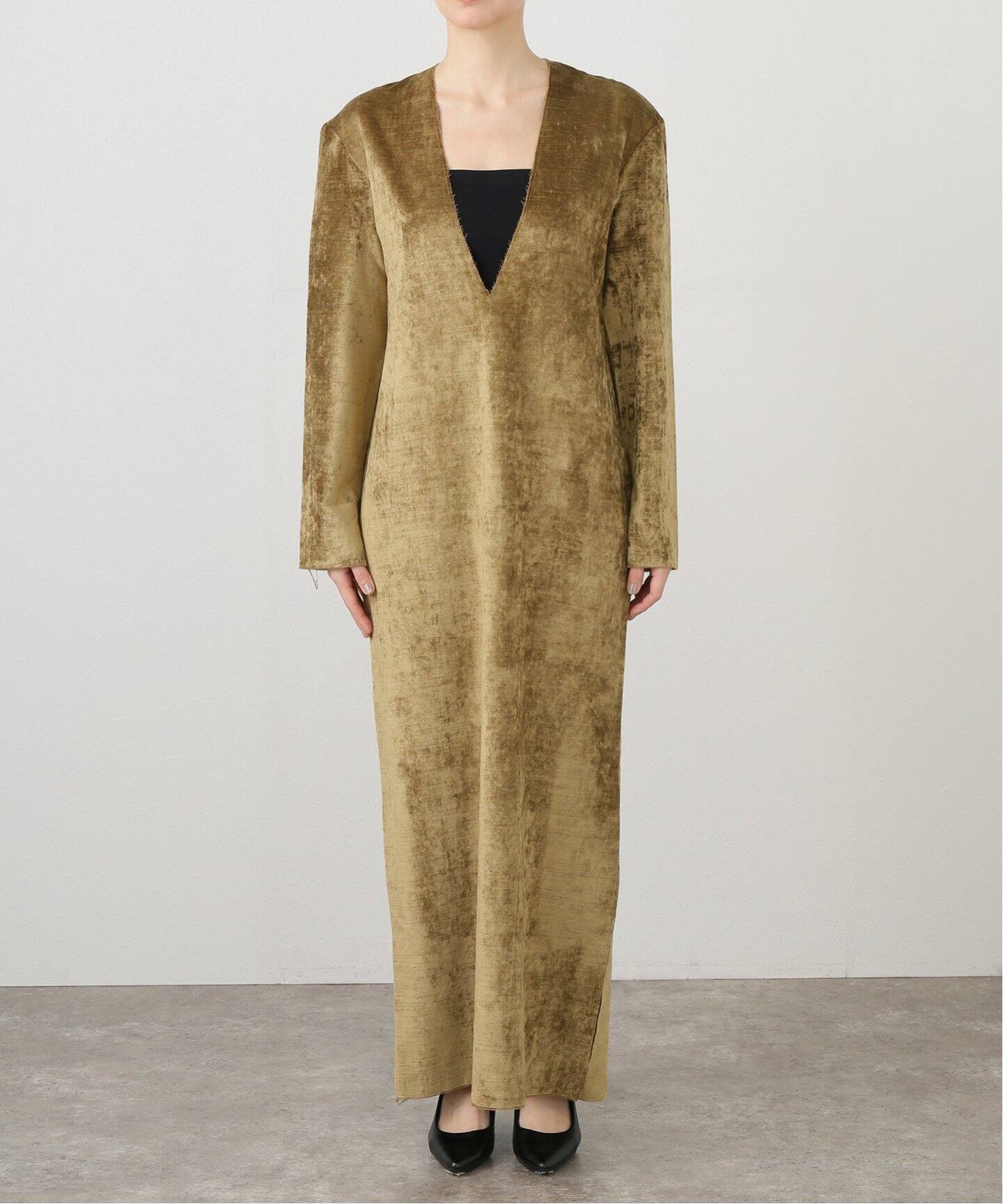 GABRIELA COLL GARMENTS】COTTON VELVET LONGSLEEVE DRESS：ワンピース 