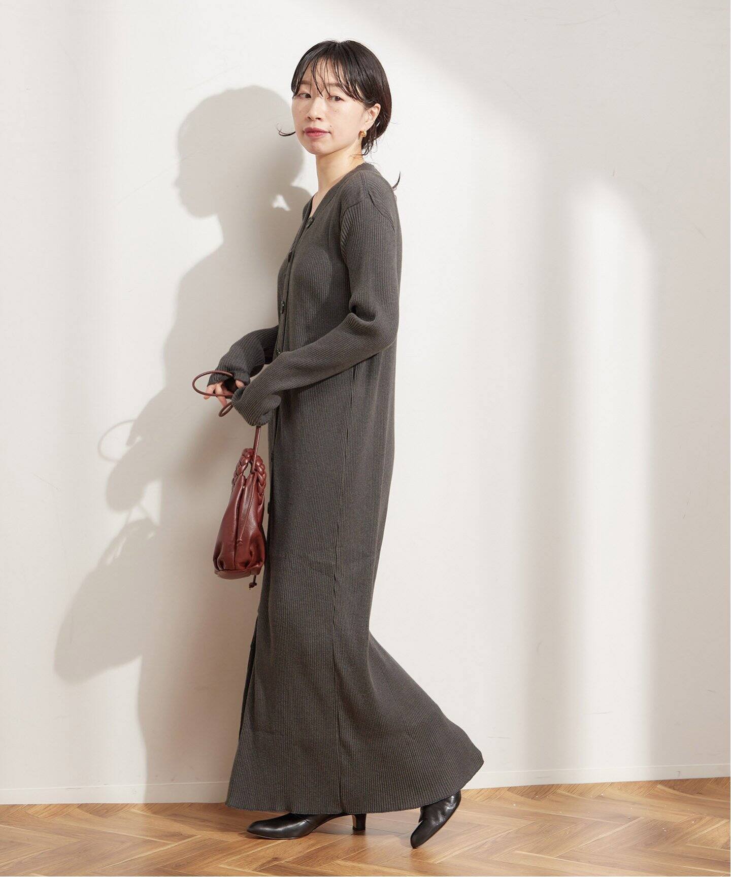 Uhr/ウーア】Cotton / Yak Rib Dress：ワンピース（ワンピース  