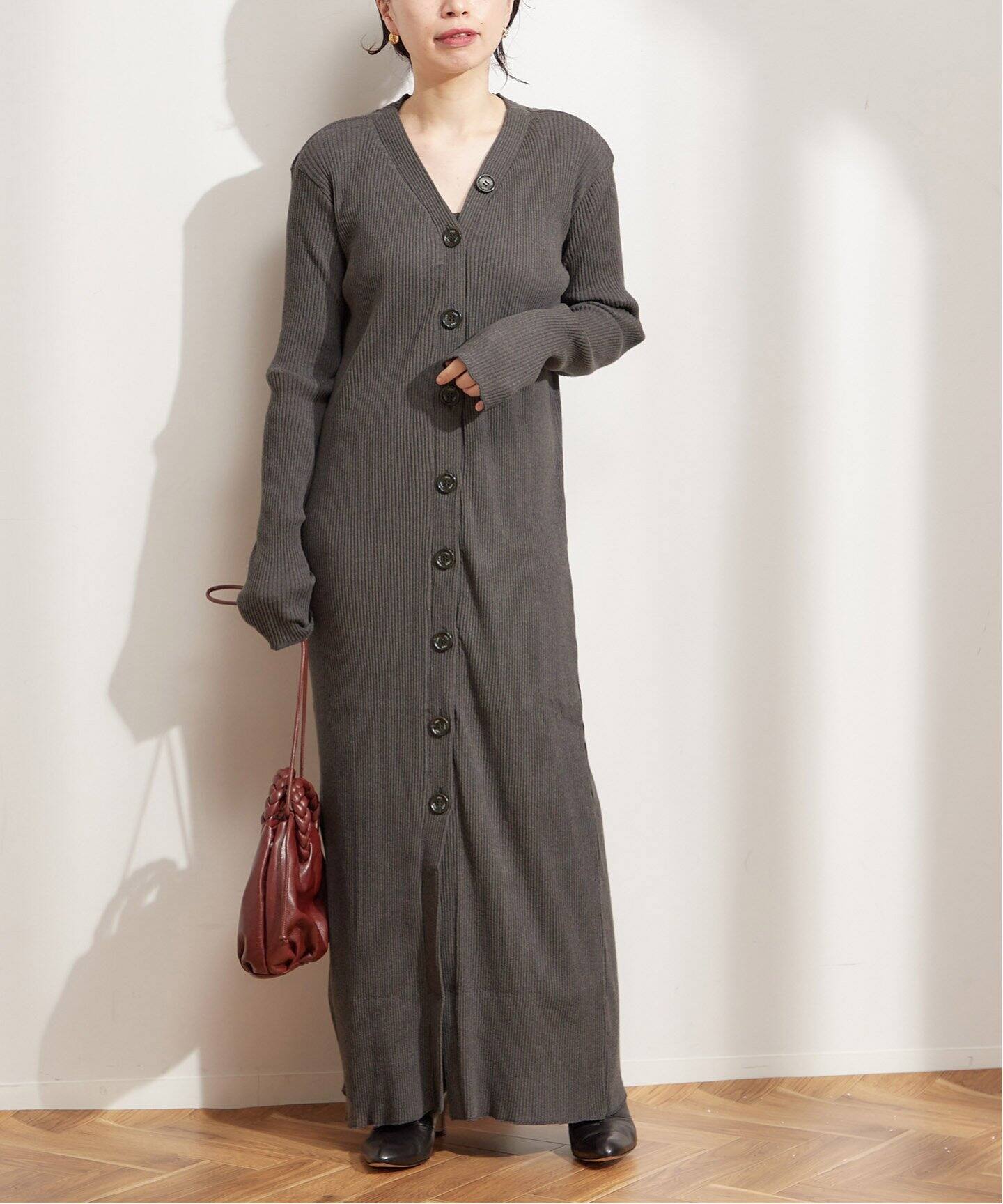 Uhr/ウーア】Cotton / Yak Rib Dress：ワンピース（ワンピース  