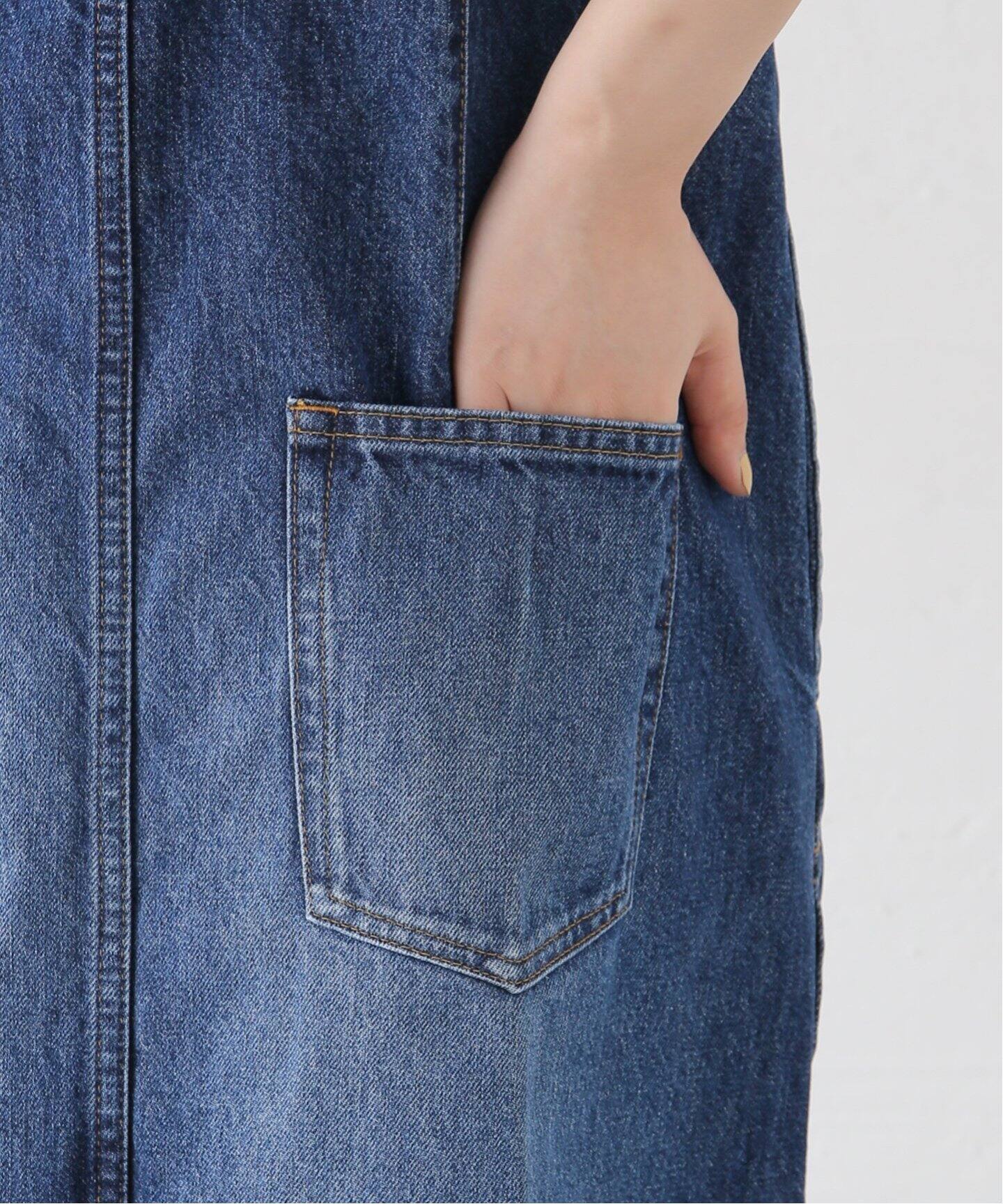 TOGA TOO/トーガトゥ】Suspenders denim dress：ジャンパースカート  