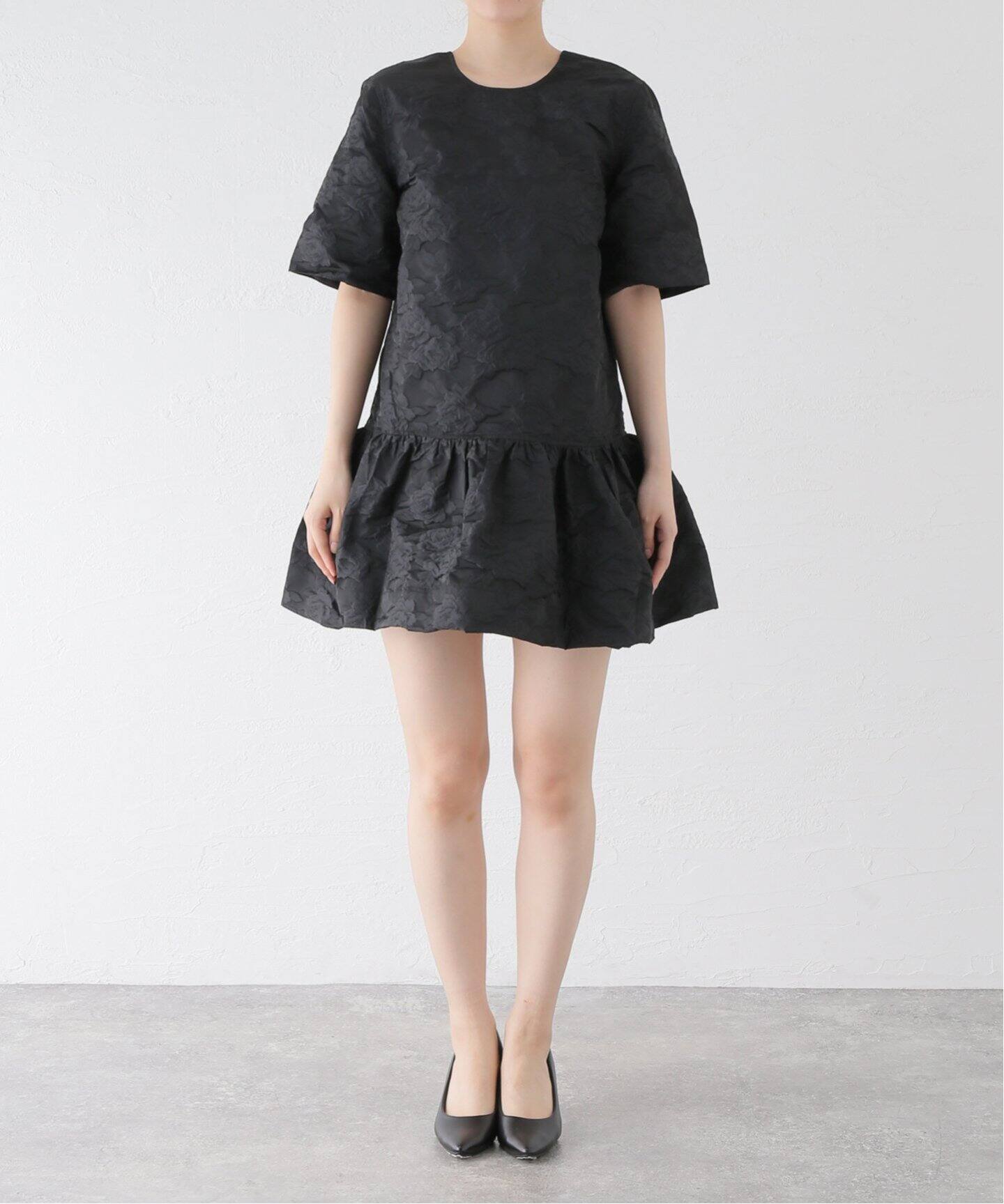 GANNI/ガニー】Botanical Jacquard Open-back Mini：ワンピース  