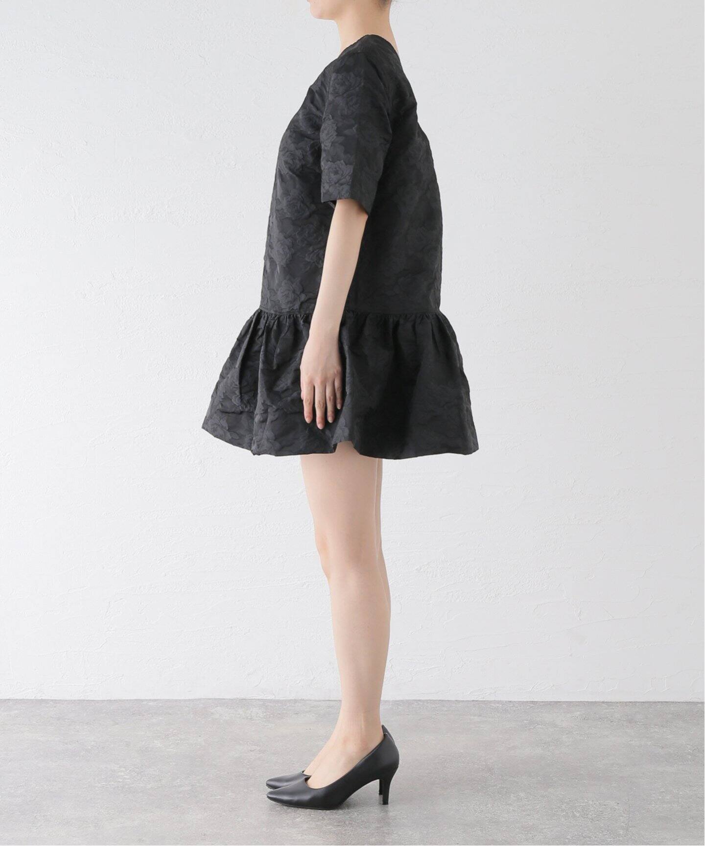 GANNI/ガニー】Botanical Jacquard Open-back Mini：ワンピース 