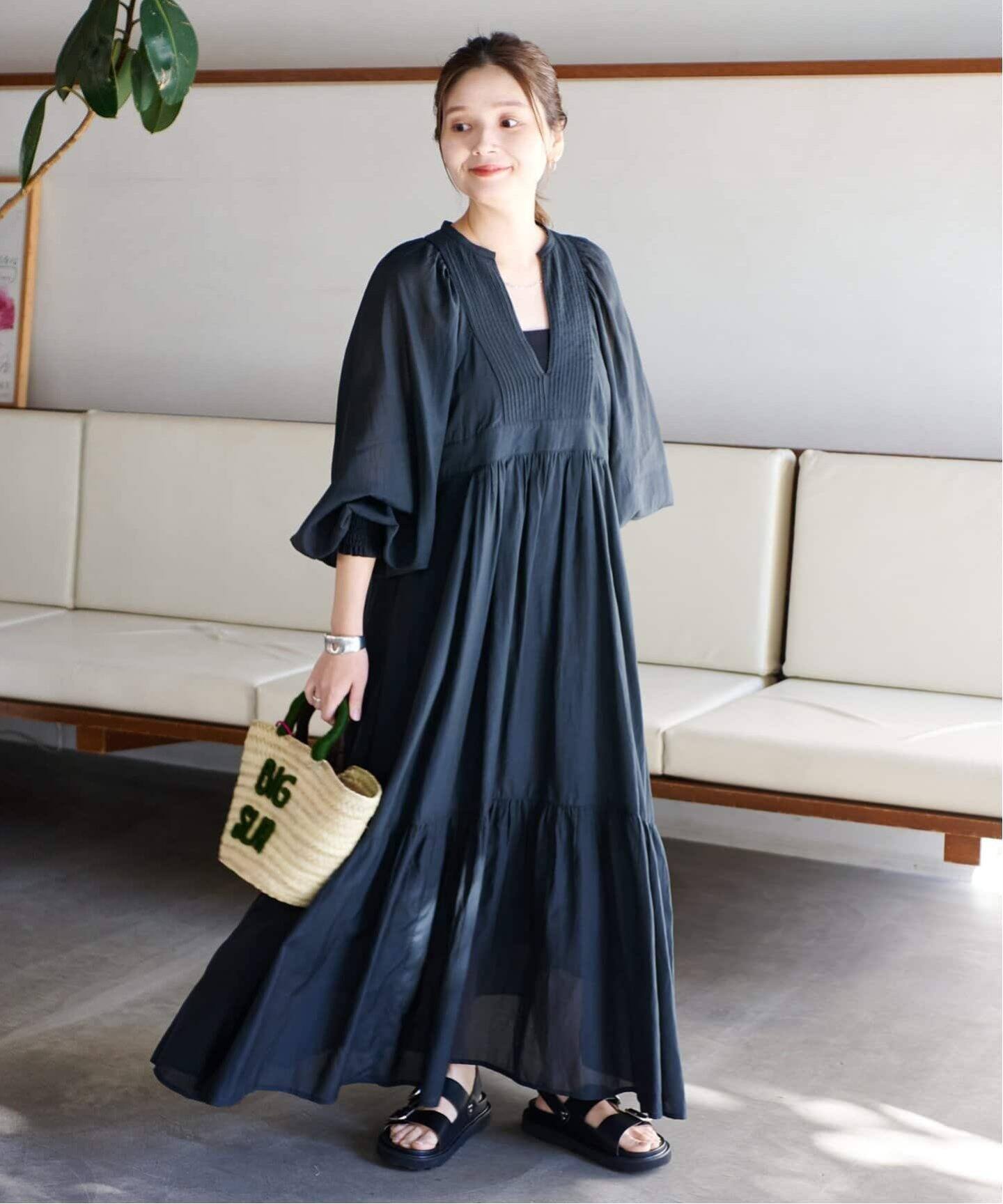 WEB限定追加2》オリエンタルプリントティアードワンピース（ワンピース  