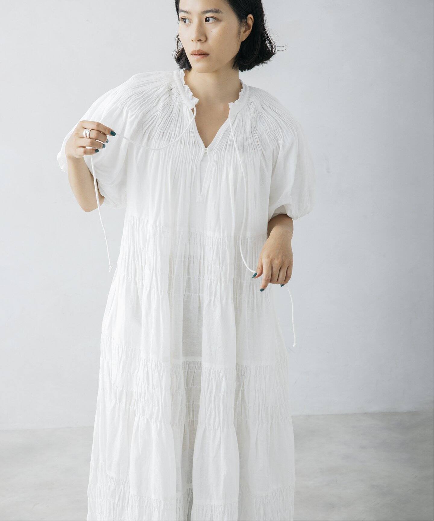 nude vintage×JOURNAL STANDARD】スモッキングティアードワンピース  