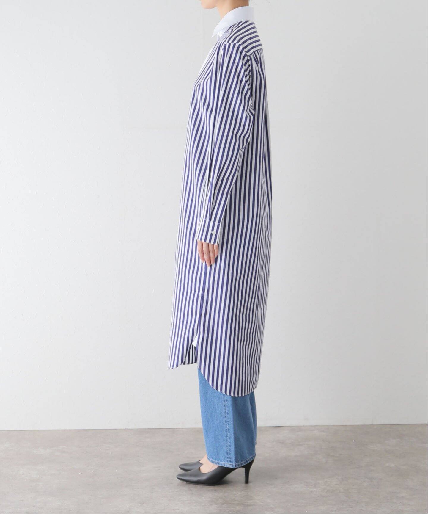 Sebline セブリン【定価63,800円】シャツワンピースストライプ