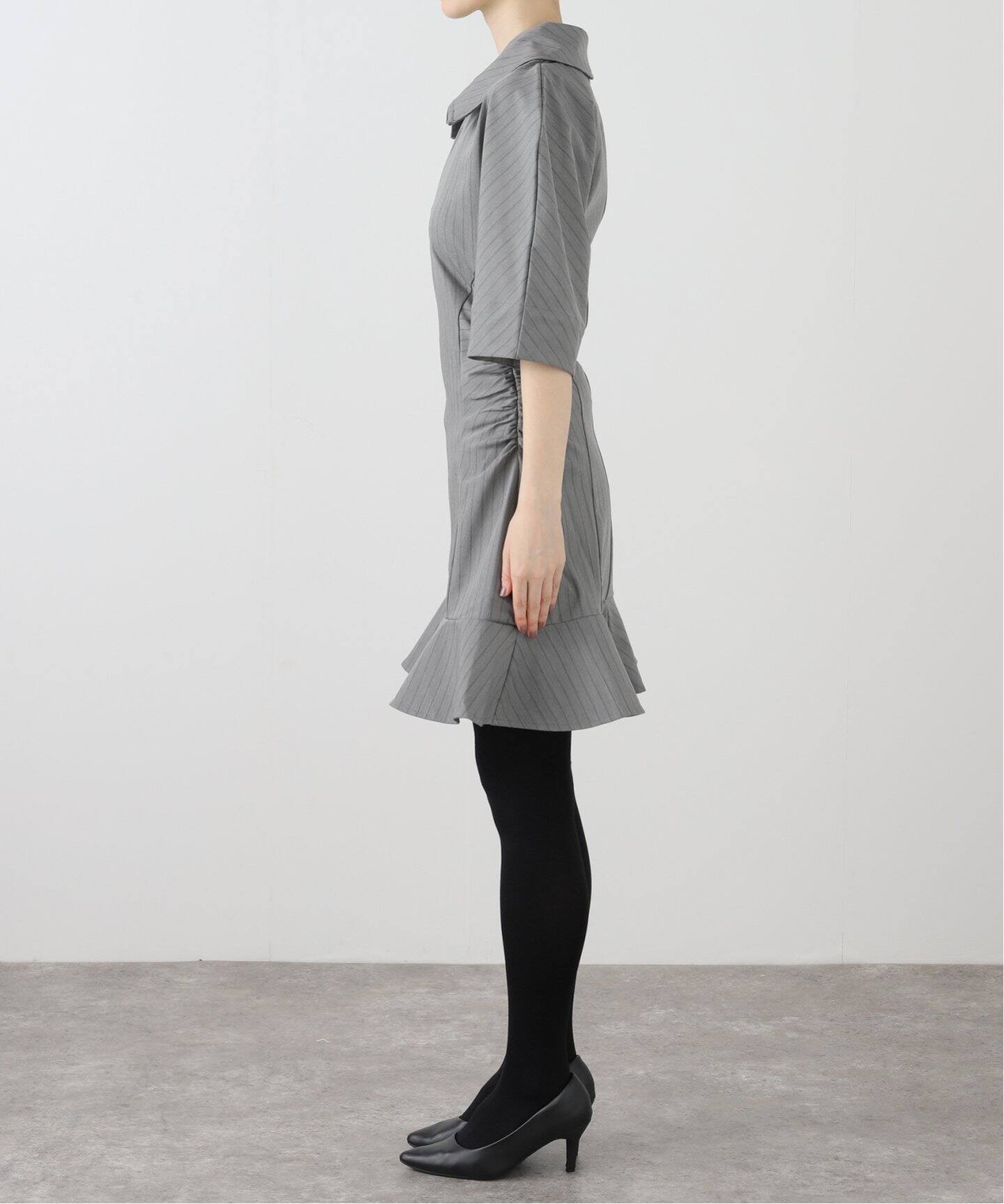 GANNI / ガニー】Stripe Suiting Mini Dress F9479（ワンピース 