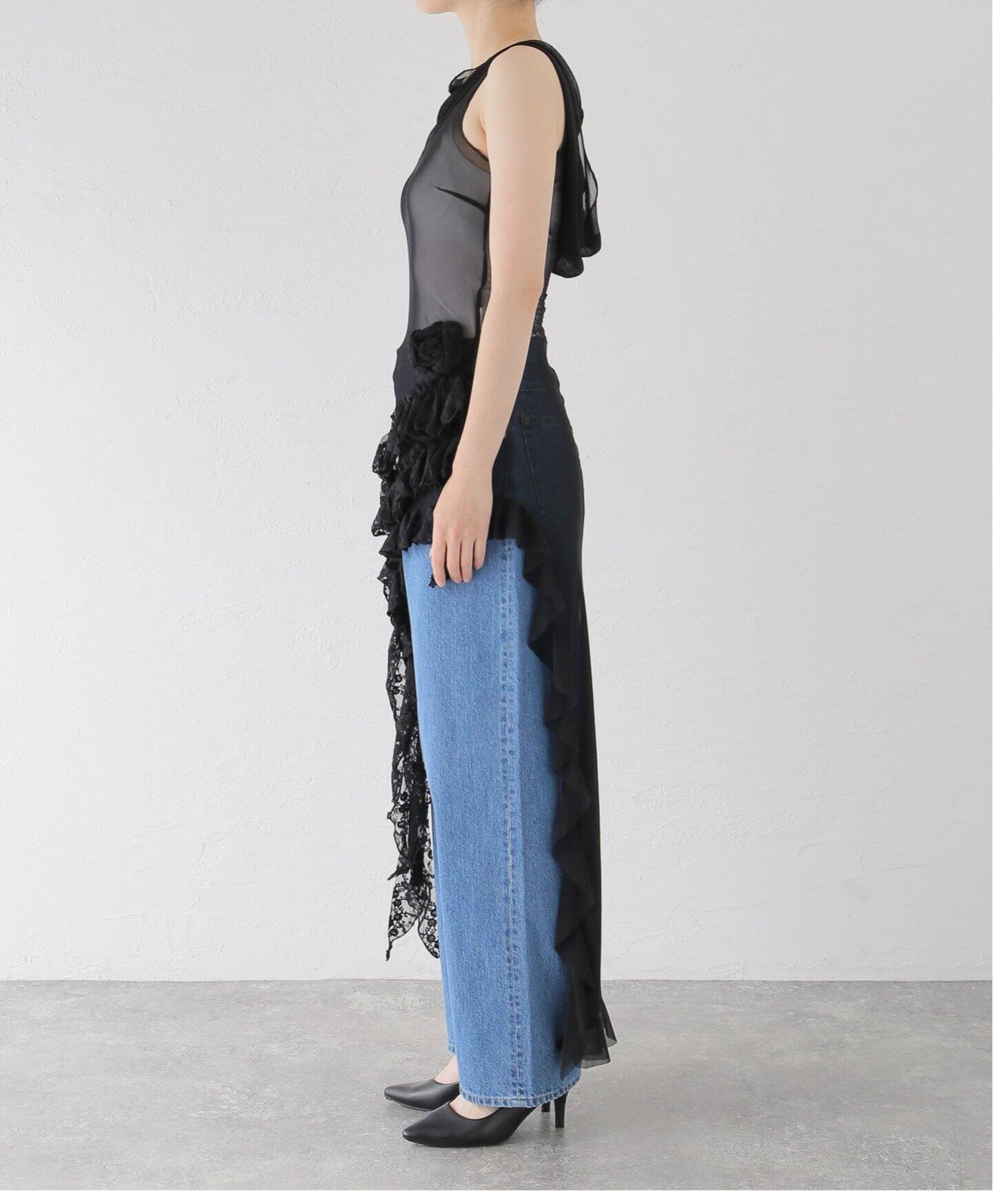 SCULPTOR/スカルプター】Victorian Hoodied Mesh Dress：ワンピース 