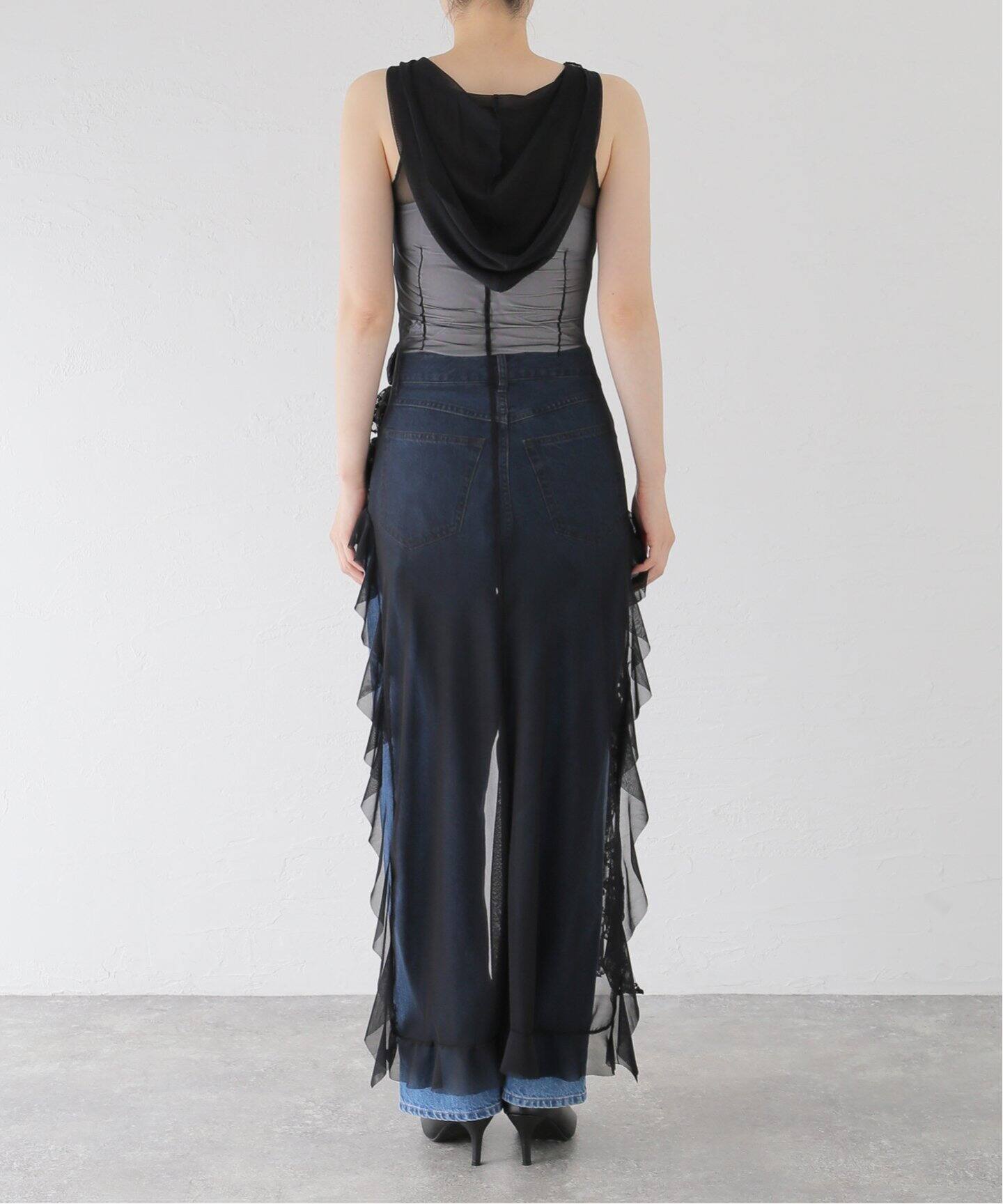 SCULPTOR/スカルプター】Victorian Hoodied Mesh Dress：ワンピース 