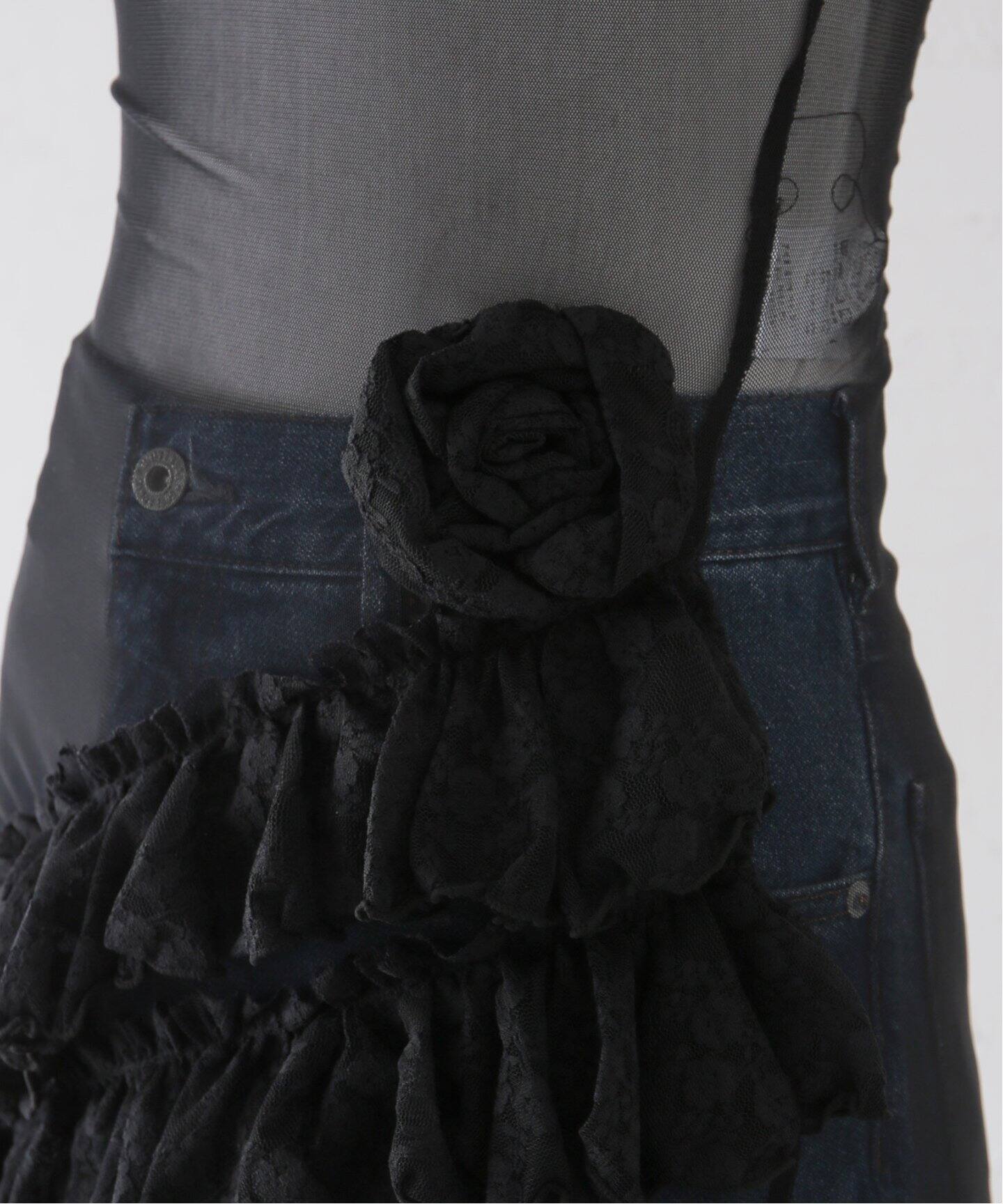 SCULPTOR/スカルプター】Victorian Hoodied Mesh Dress：ワンピース 