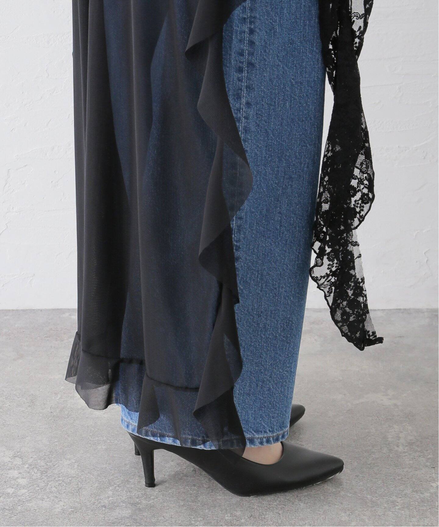 SCULPTOR/スカルプター】Victorian Hoodied Mesh Dress：ワンピース 
