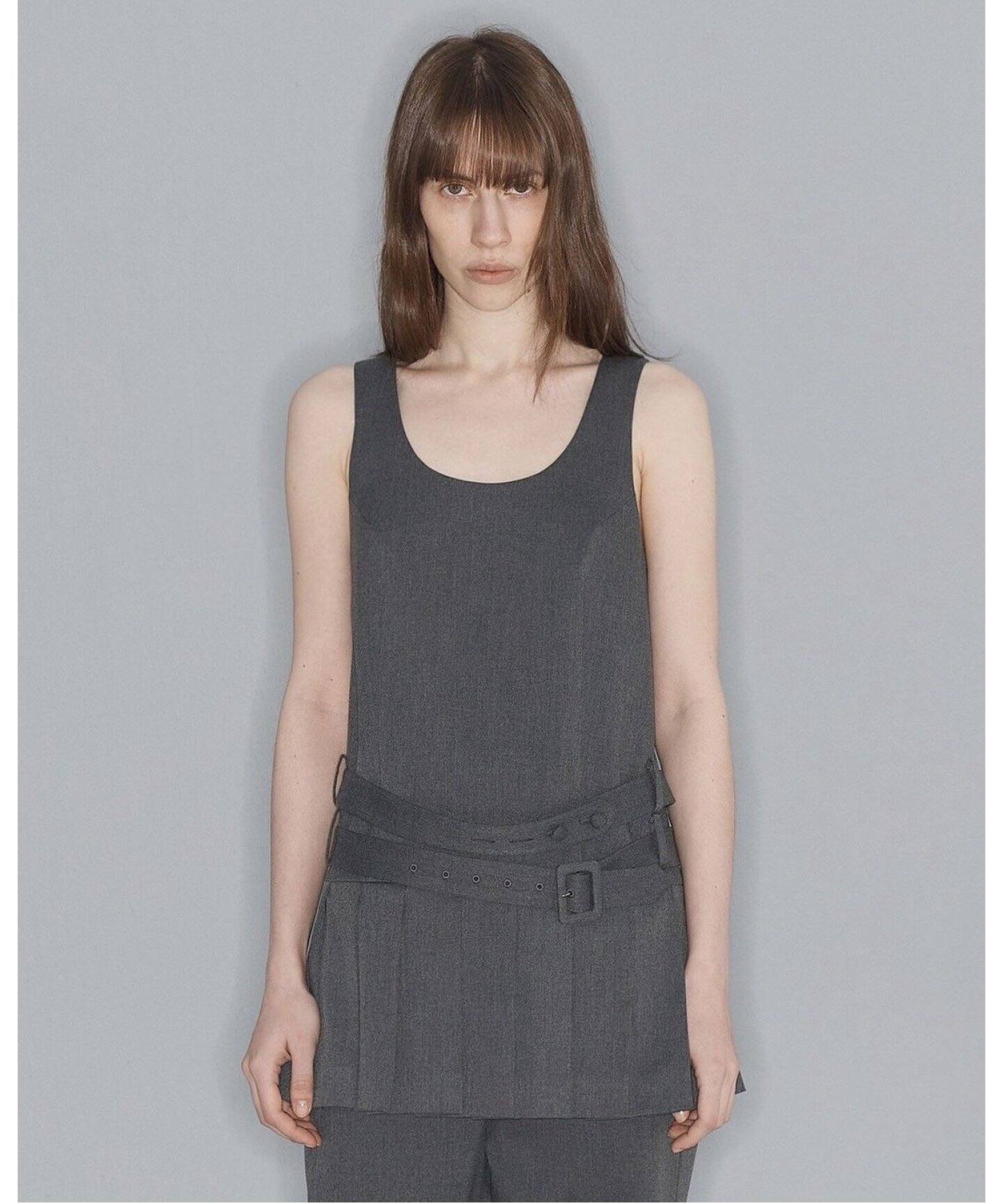 OPEN YY / オープンワイワイ】Woven BELTED PLEATED MINI DRESS 