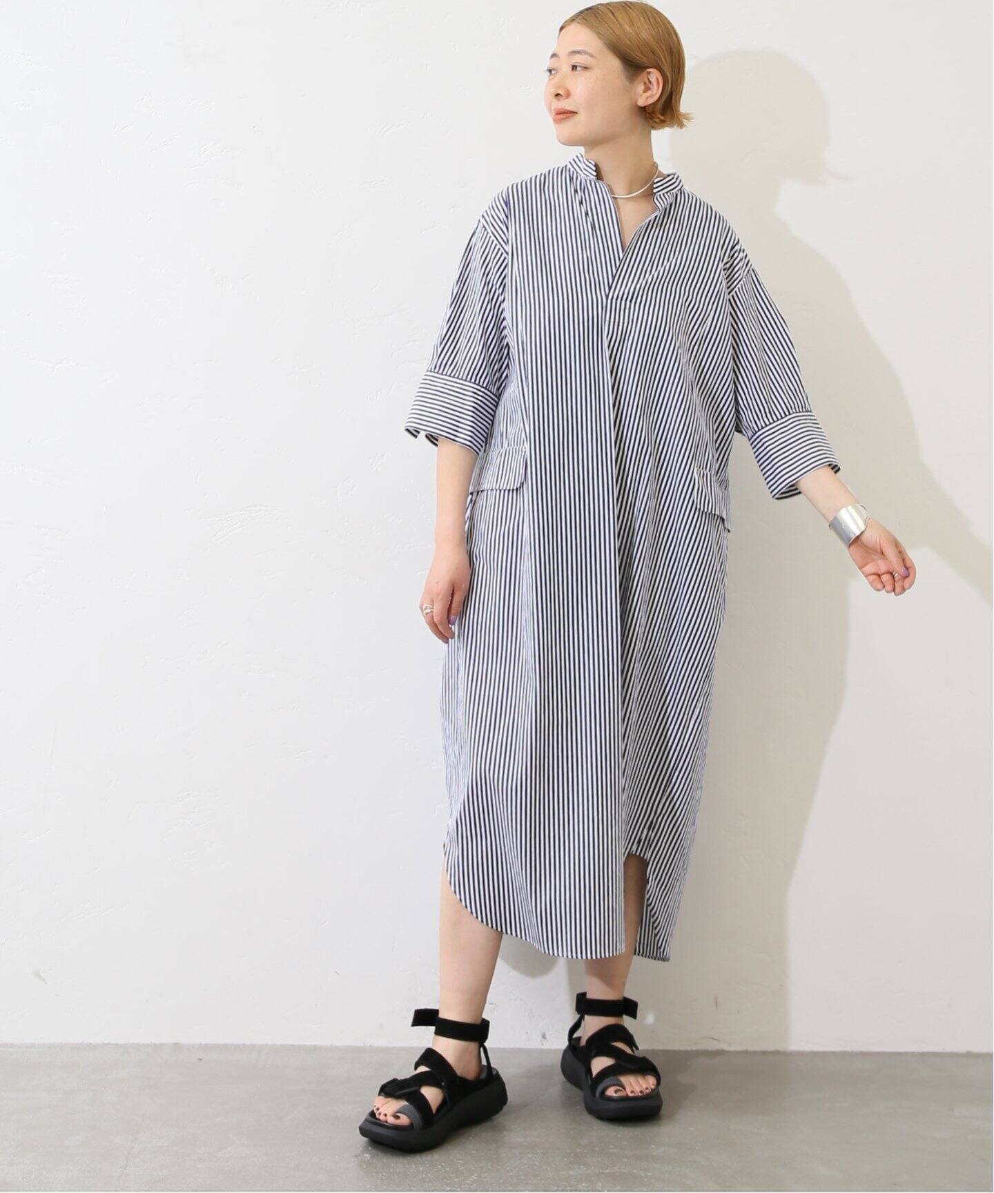 タイプクロス スタンドカラーワンピース（ワンピース）｜journal  