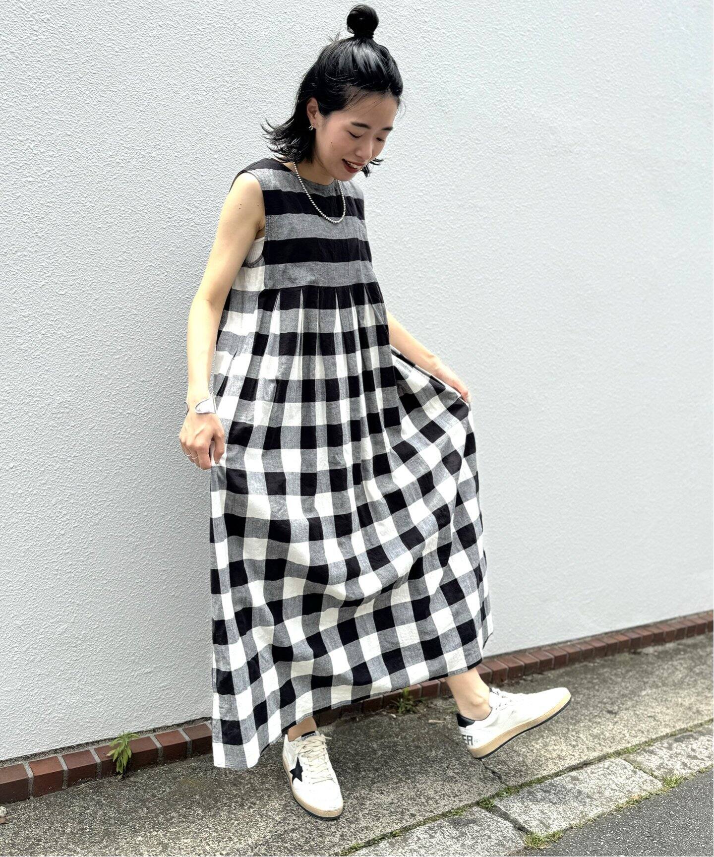 CLワッシャーノースリーブタックワンピース（ワンピース）｜journal 
