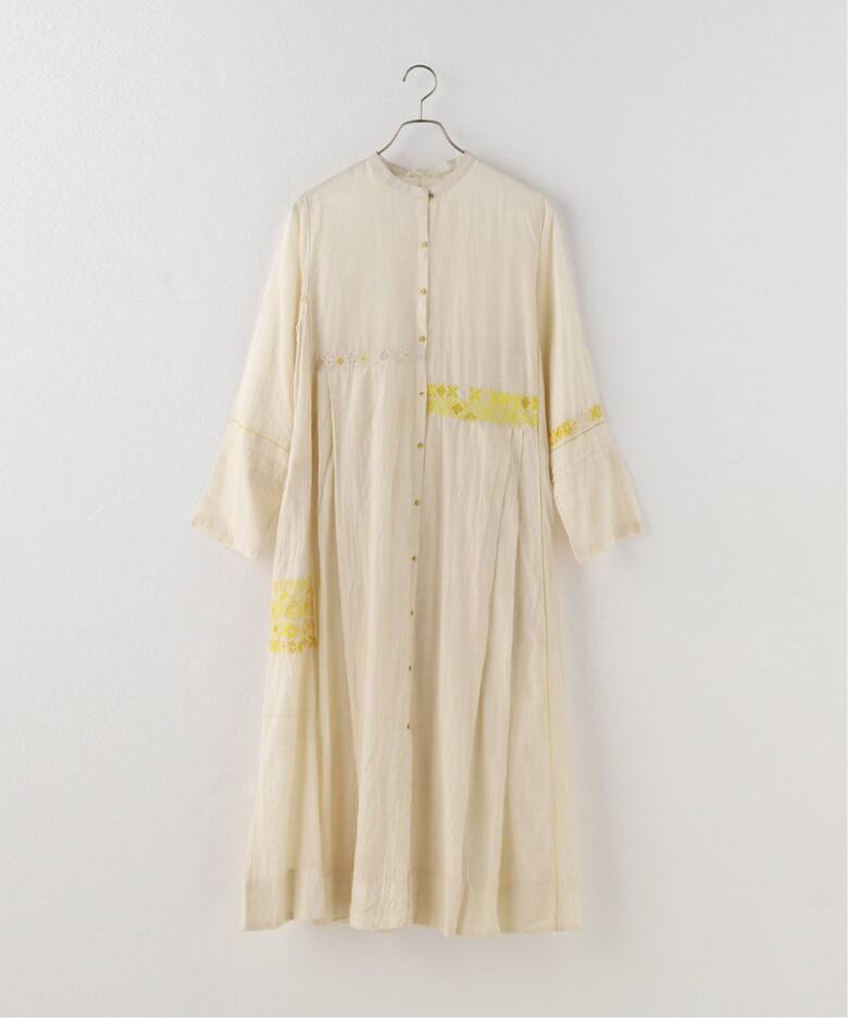 INJIRI/インジリ】 COTTON LONG SLEEVE LONG OPEN DRES（ワンピース 