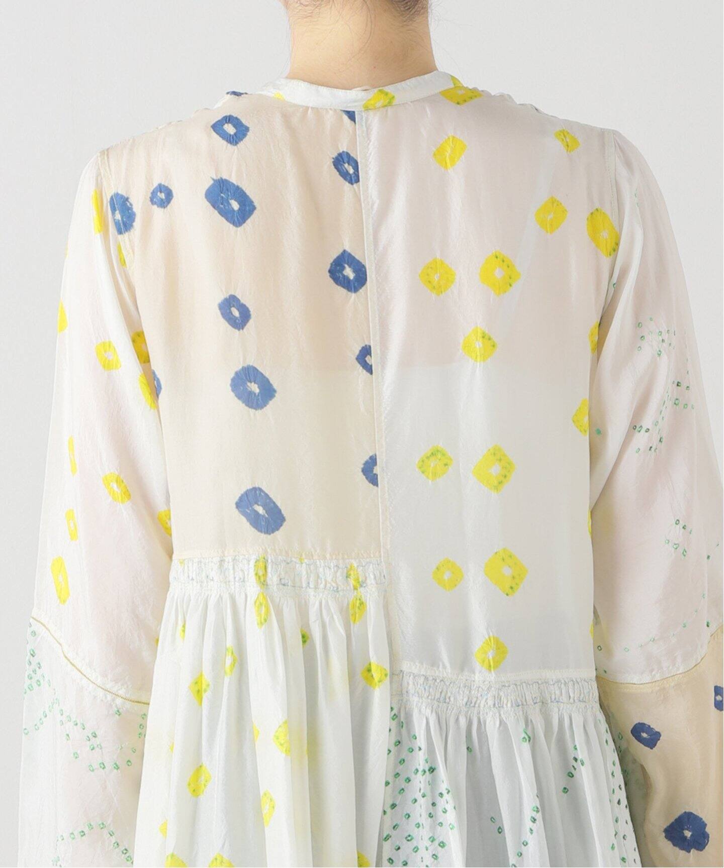 INJIRI/インジリ】SILK LONG SLEEVE OPEN DRESS (DYEI（ワンピース 