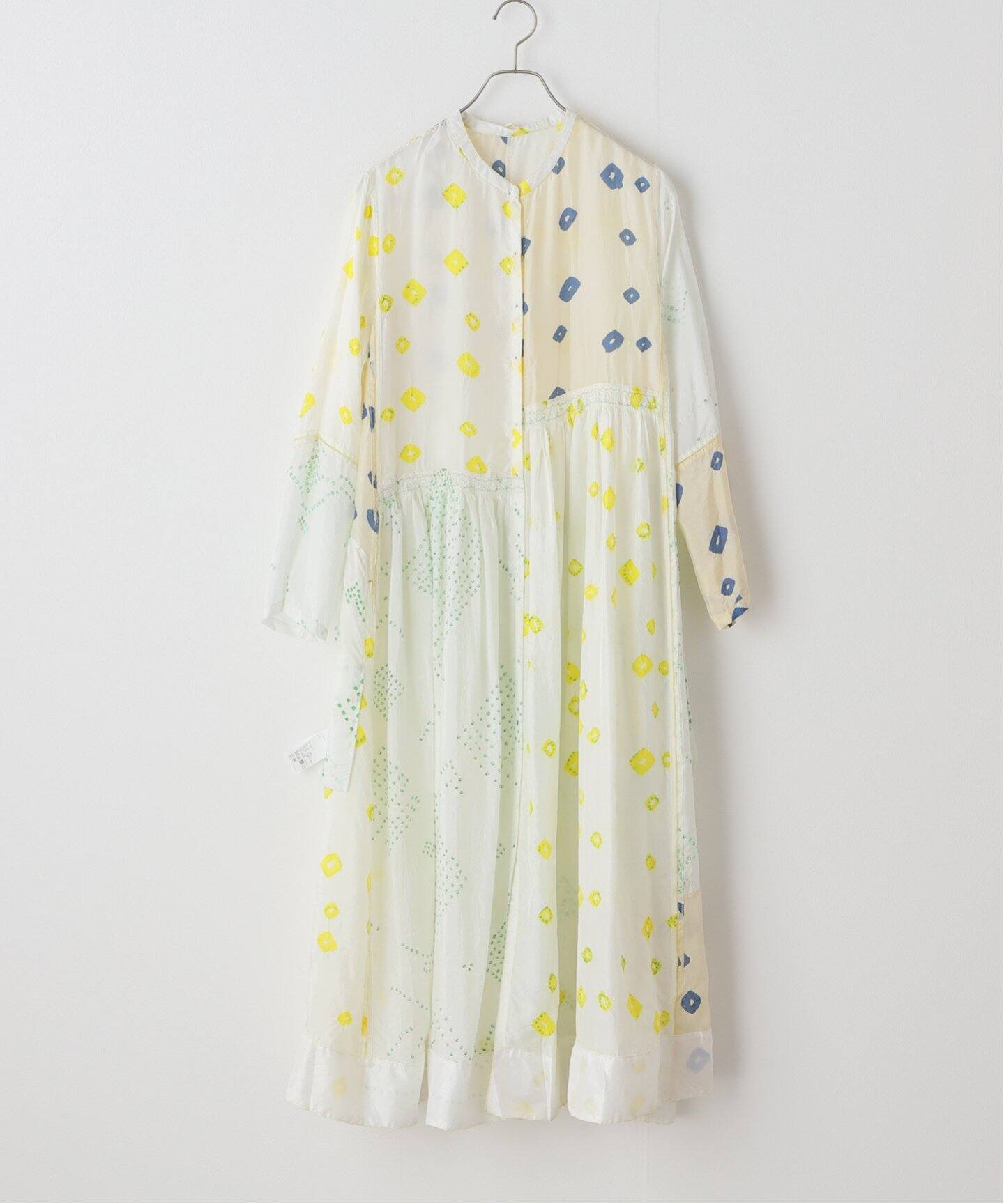 INJIRI/インジリ】SILK LONG SLEEVE OPEN DRESS (DYEI（ワンピース 