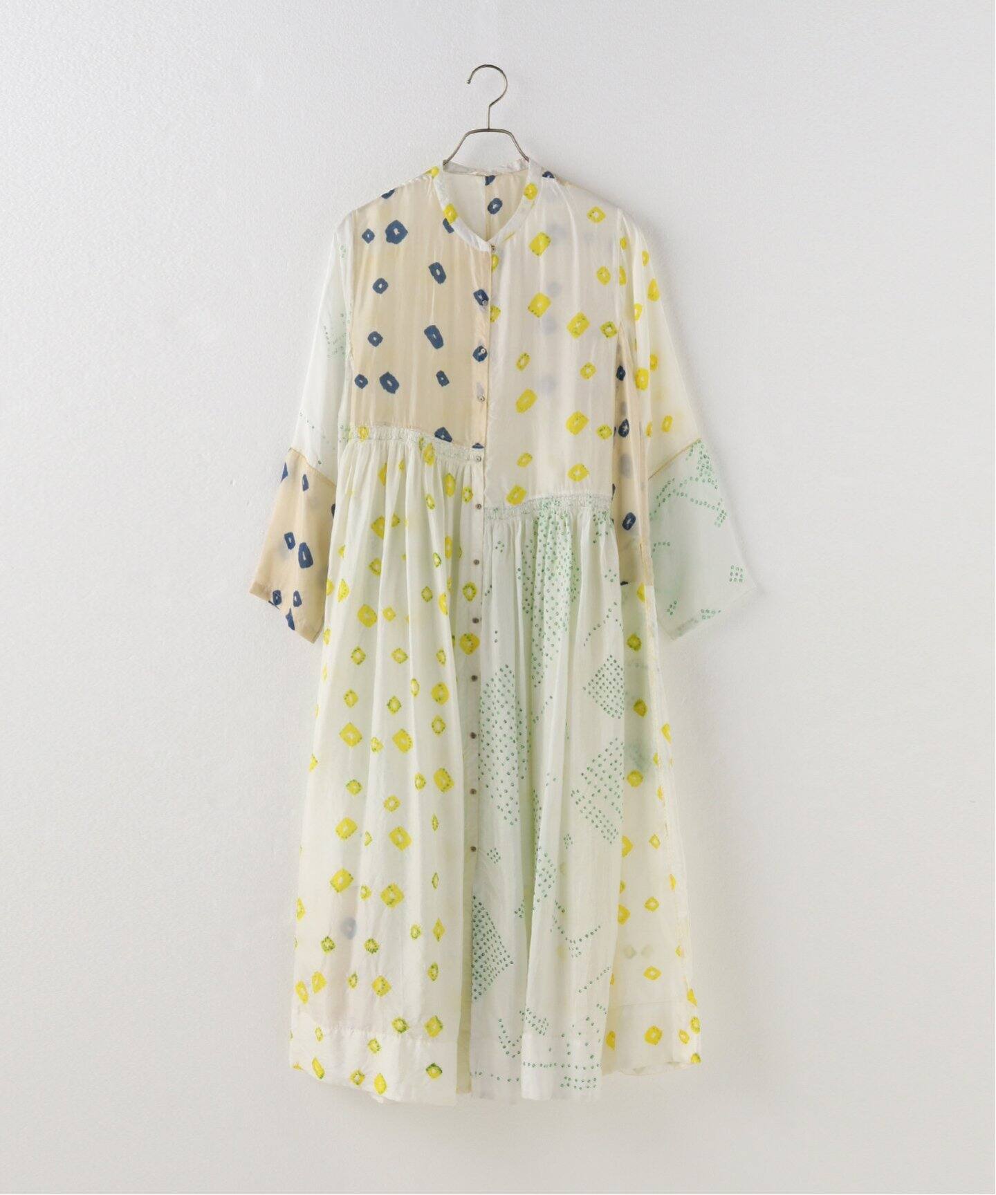INJIRI/インジリ】SILK LONG SLEEVE OPEN DRESS (DYEI（ワンピース 