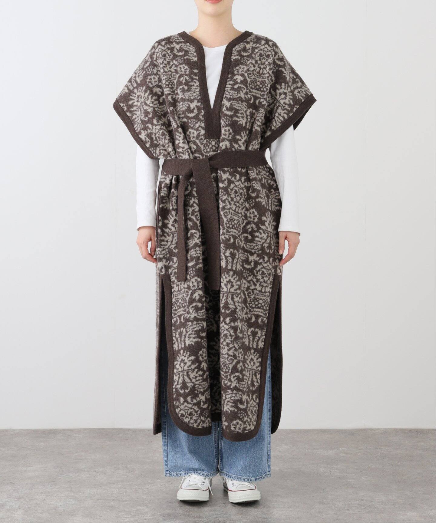 CRISTA SEYA / クリスタ セヤ】 FELTED WOOL JACQUARD CAFTAN 