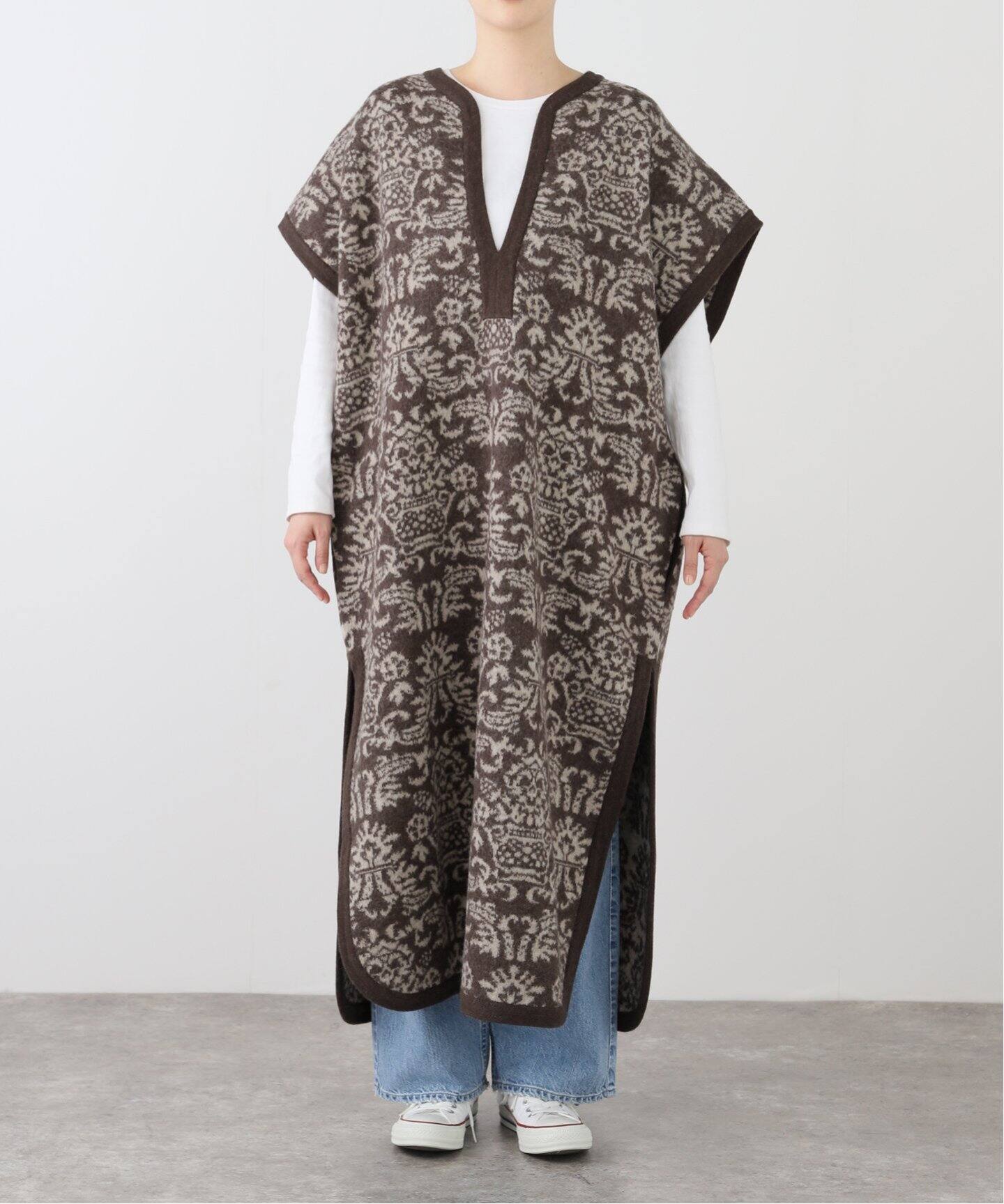CRISTA SEYA / クリスタ セヤ】 FELTED WOOL JACQUARD CAFTAN 