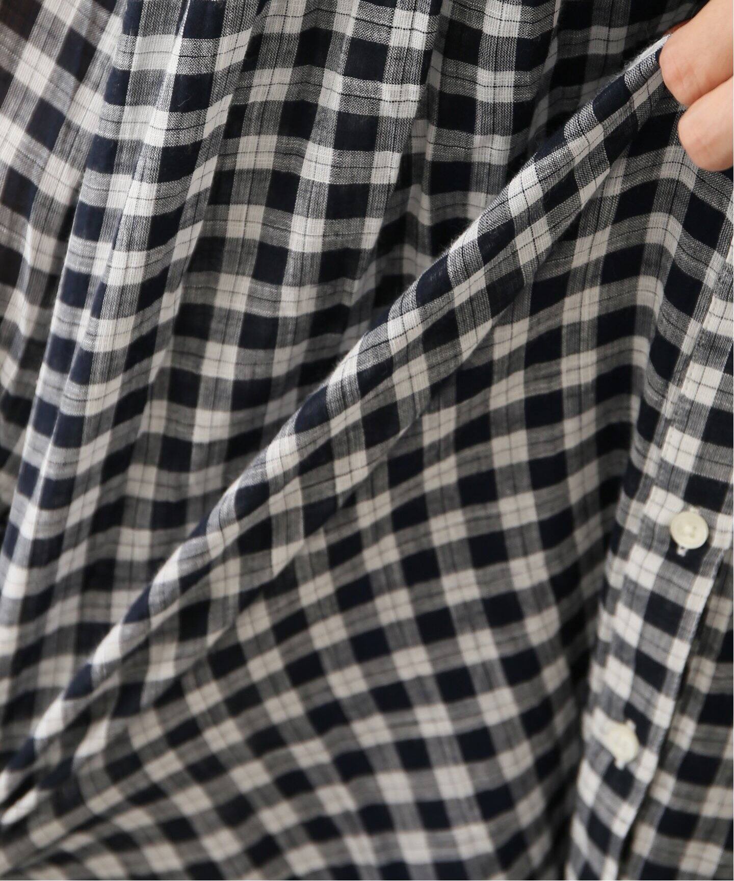 SOIL/ソイル】 GINGHAM CHECK GATHERED SHIRT DRESS（ワンピース 