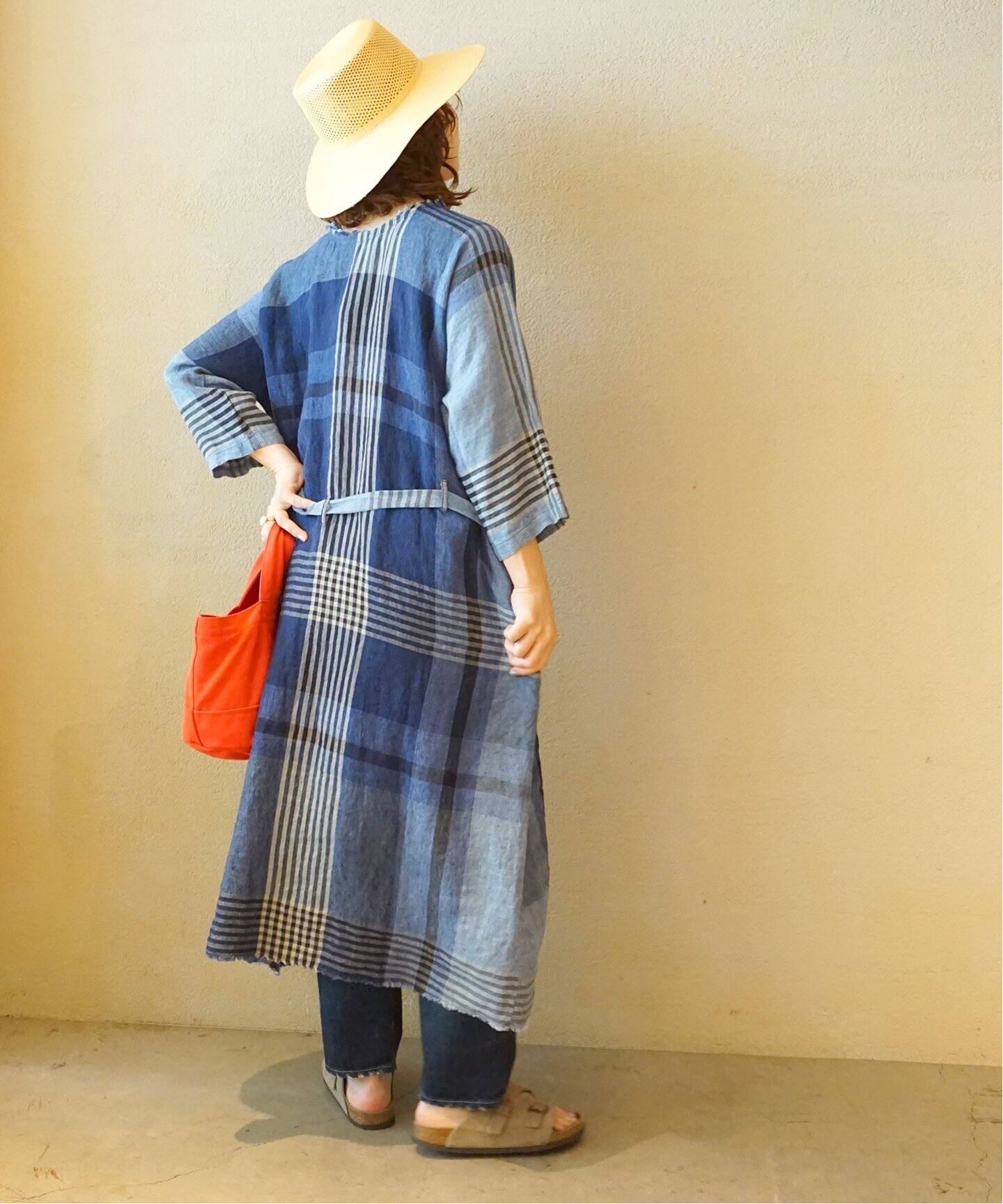 H+HANNOH WESSEL/エイチプラスハノーウェーゼル】 LINEN CHECK PULL  