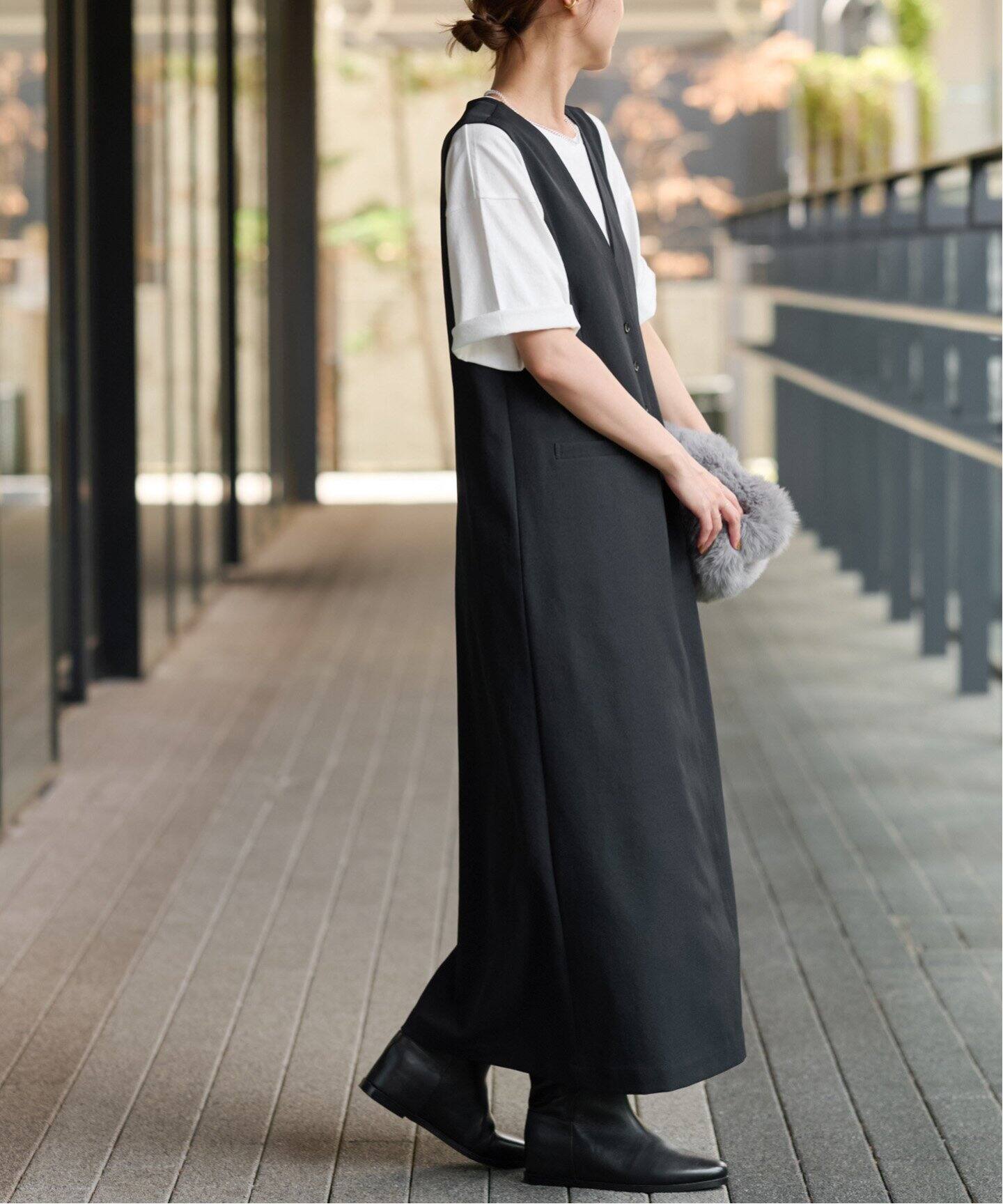 2サイズ展開》ウォッシャブルストレッチジャンパースカート  