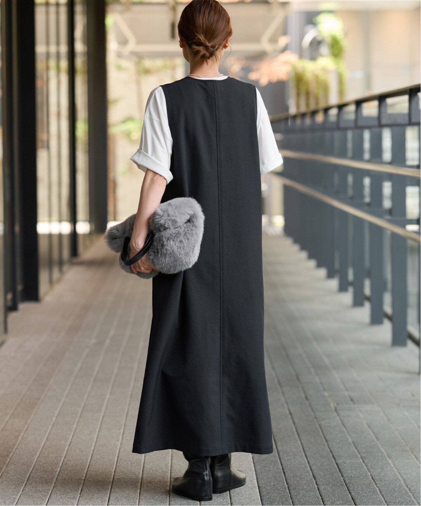 2サイズ展開》ウォッシャブルストレッチジャンパースカート  