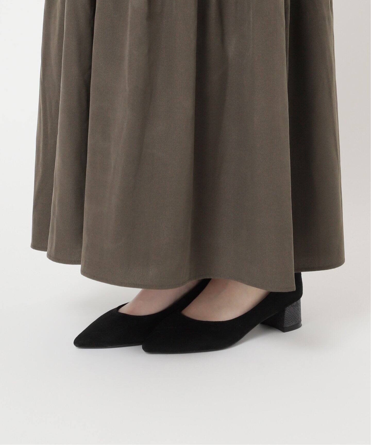 2サイズ展開》マジョリカプリーツロングワンピース（無地  