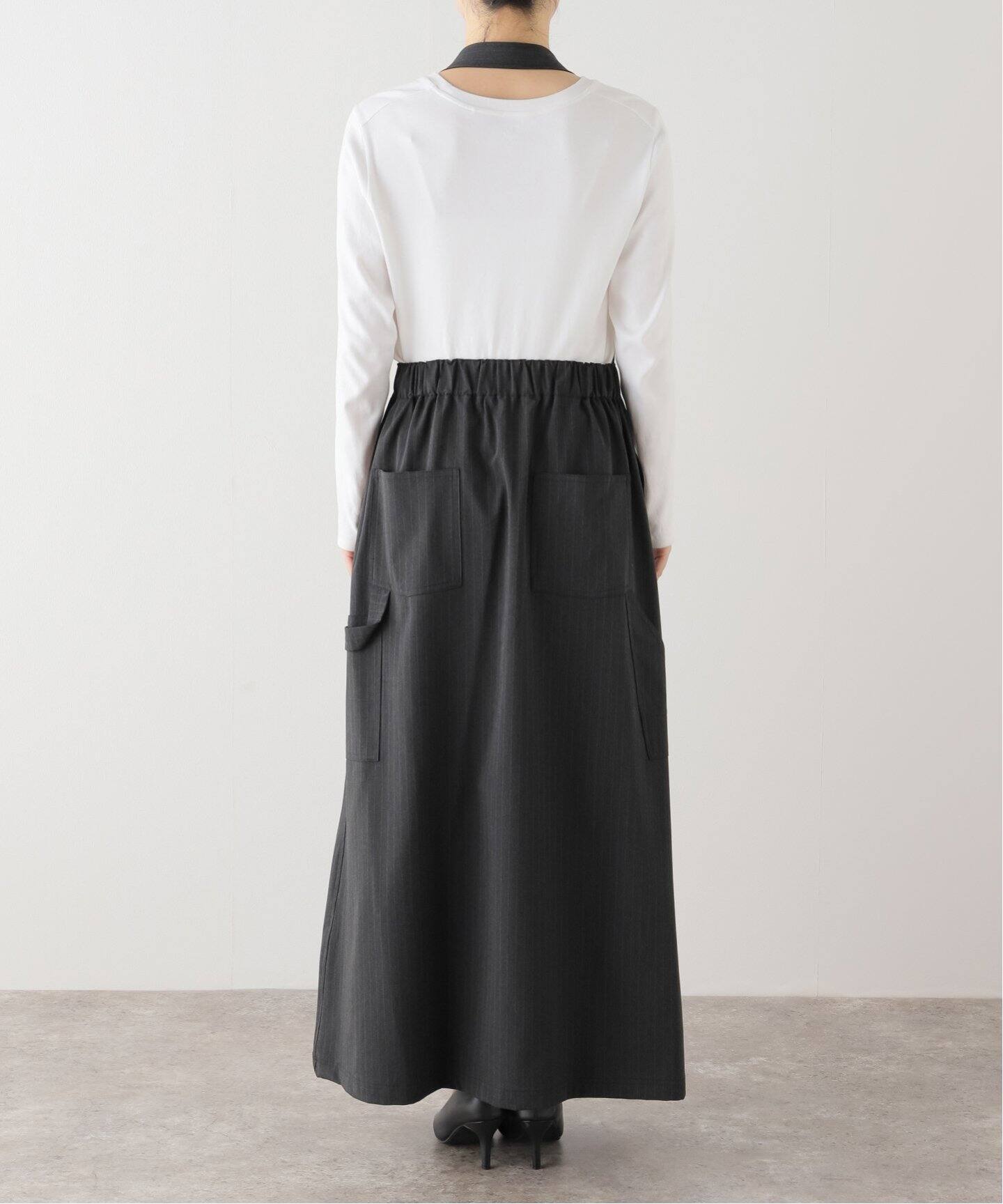 PROVOKE/プロヴォーク】 pinstripe apron dress：ワンピース