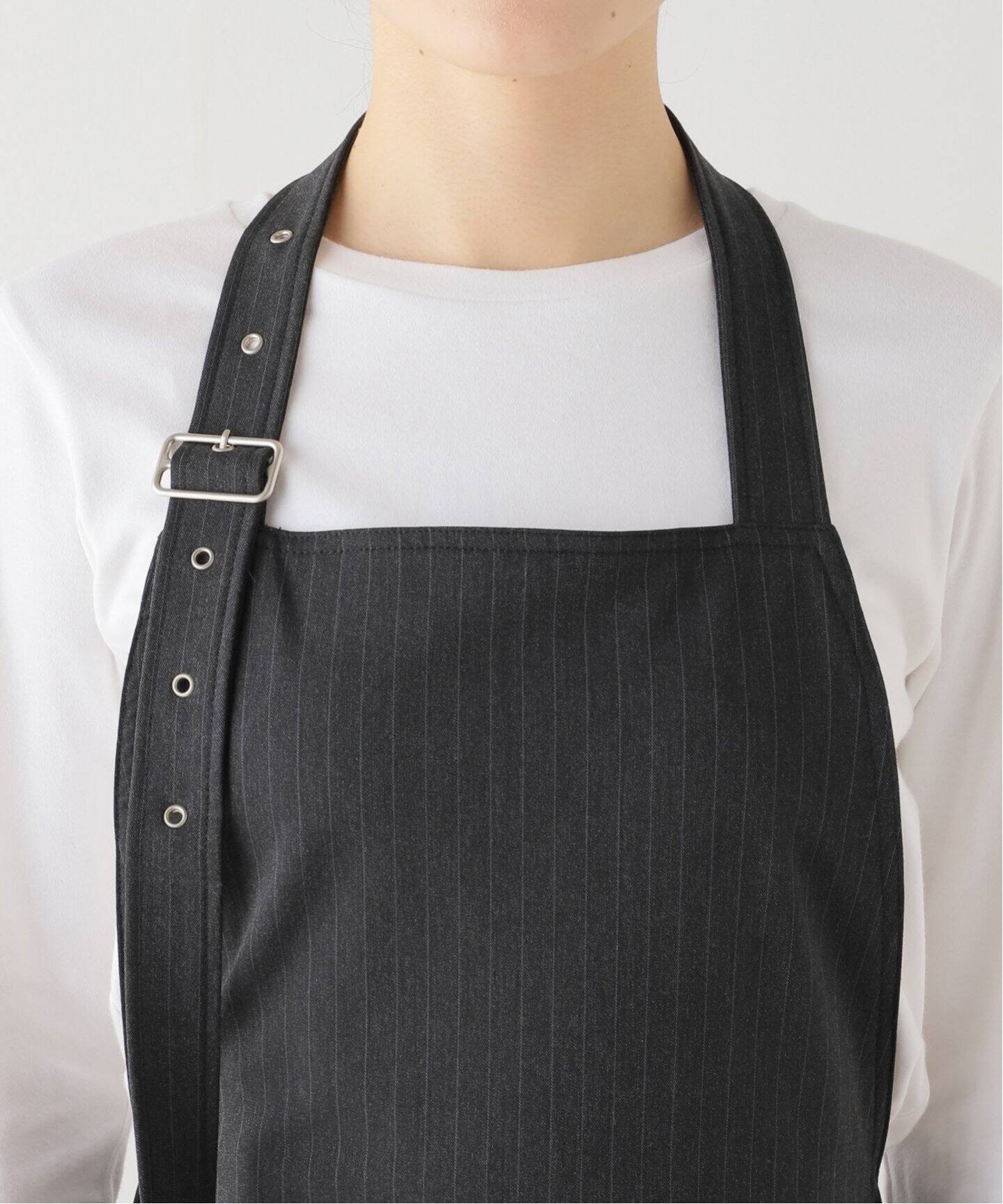 PROVOKE/プロヴォーク】 pinstripe apron dress：ワンピース