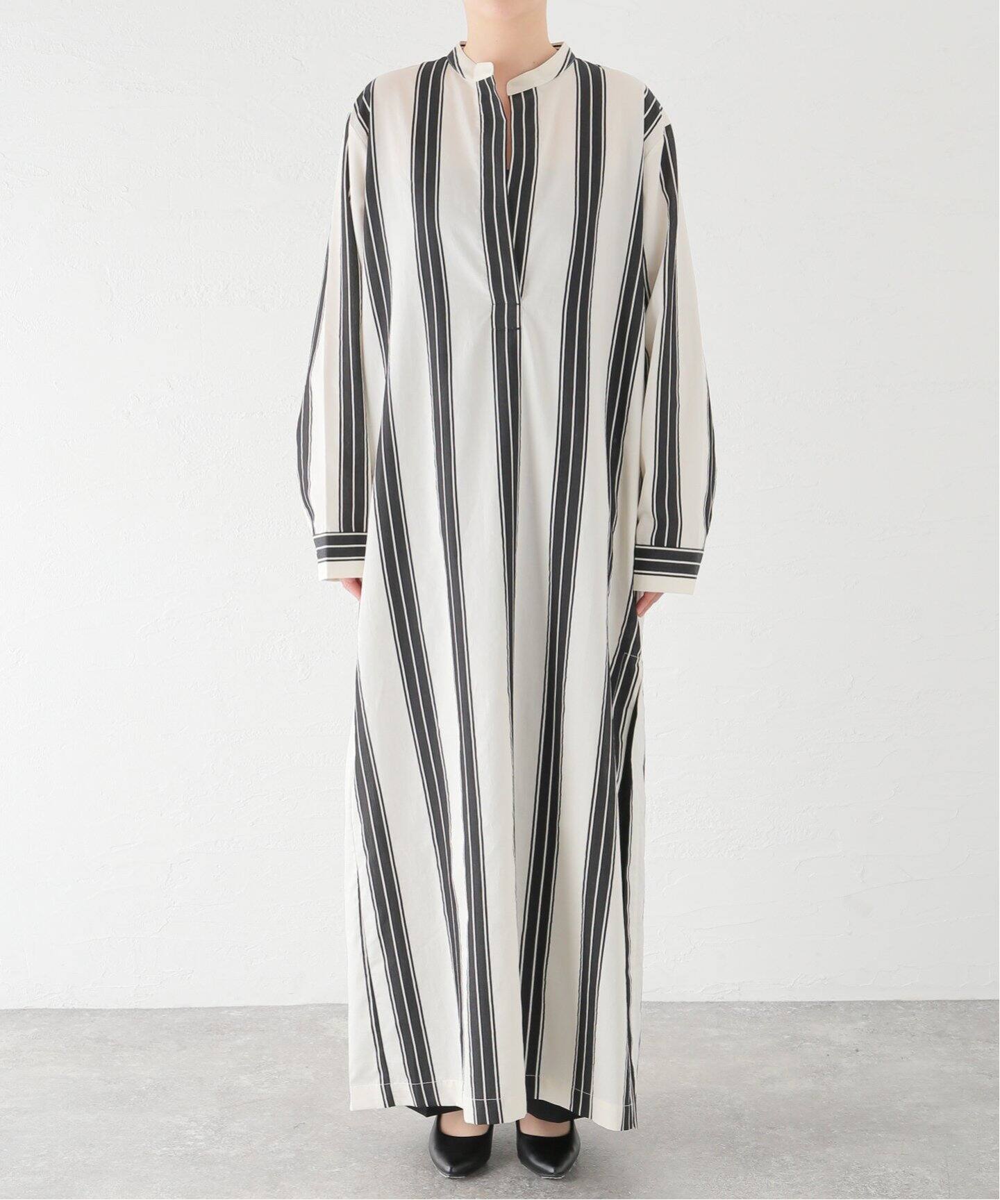 MATTEAU/マトー】 RELAXED STRIPE DJELLABA（ワンピース）｜Deuxieme  