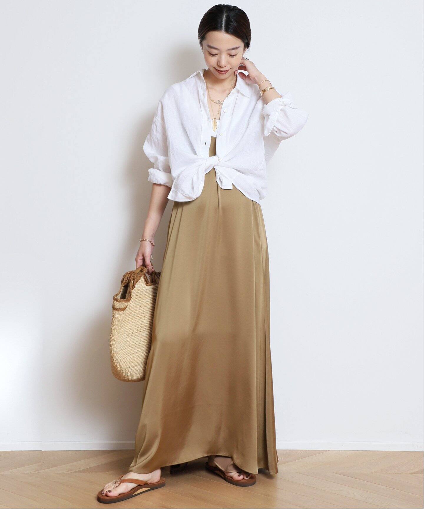 Col Pierrot/コルピエロ】Vintage satin cami ワンピース