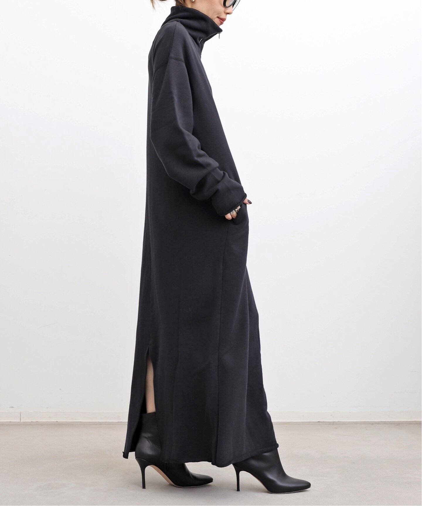 AMERICANA/アメリカーナ】 Half Zip Sweat Onepiece（ワンピース）｜L  