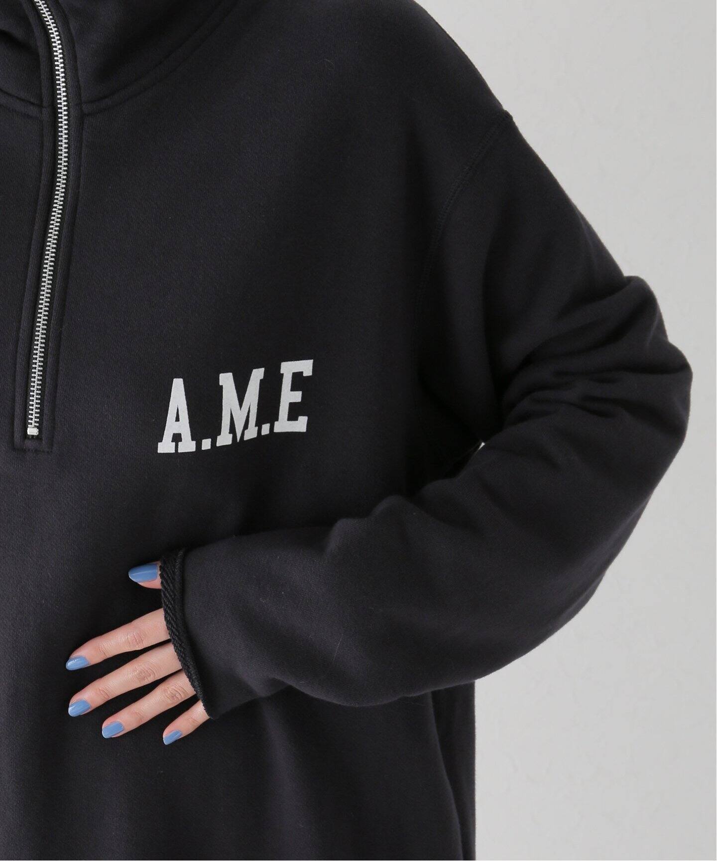 AMERICANA/アメリカーナ】 Half Zip Sweat Onepiece（ワンピース）｜L  