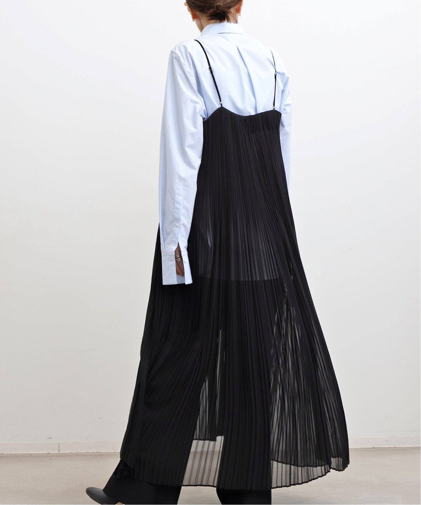 Sheer Pleats Cami Dress（ワンピース）｜L 
