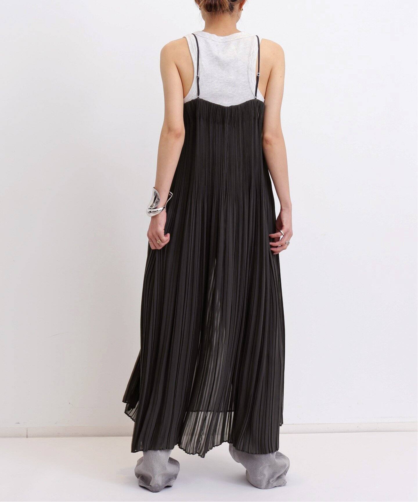 Sheer Pleats Cami Dress（ワンピース）｜L