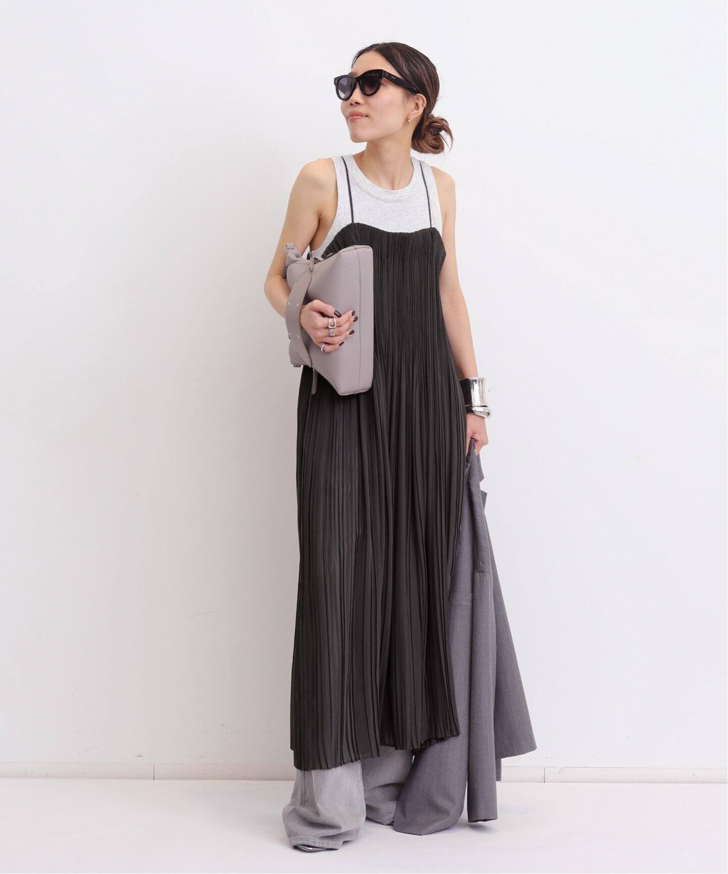 Sheer Pleats Cami Dress（ワンピース）｜L