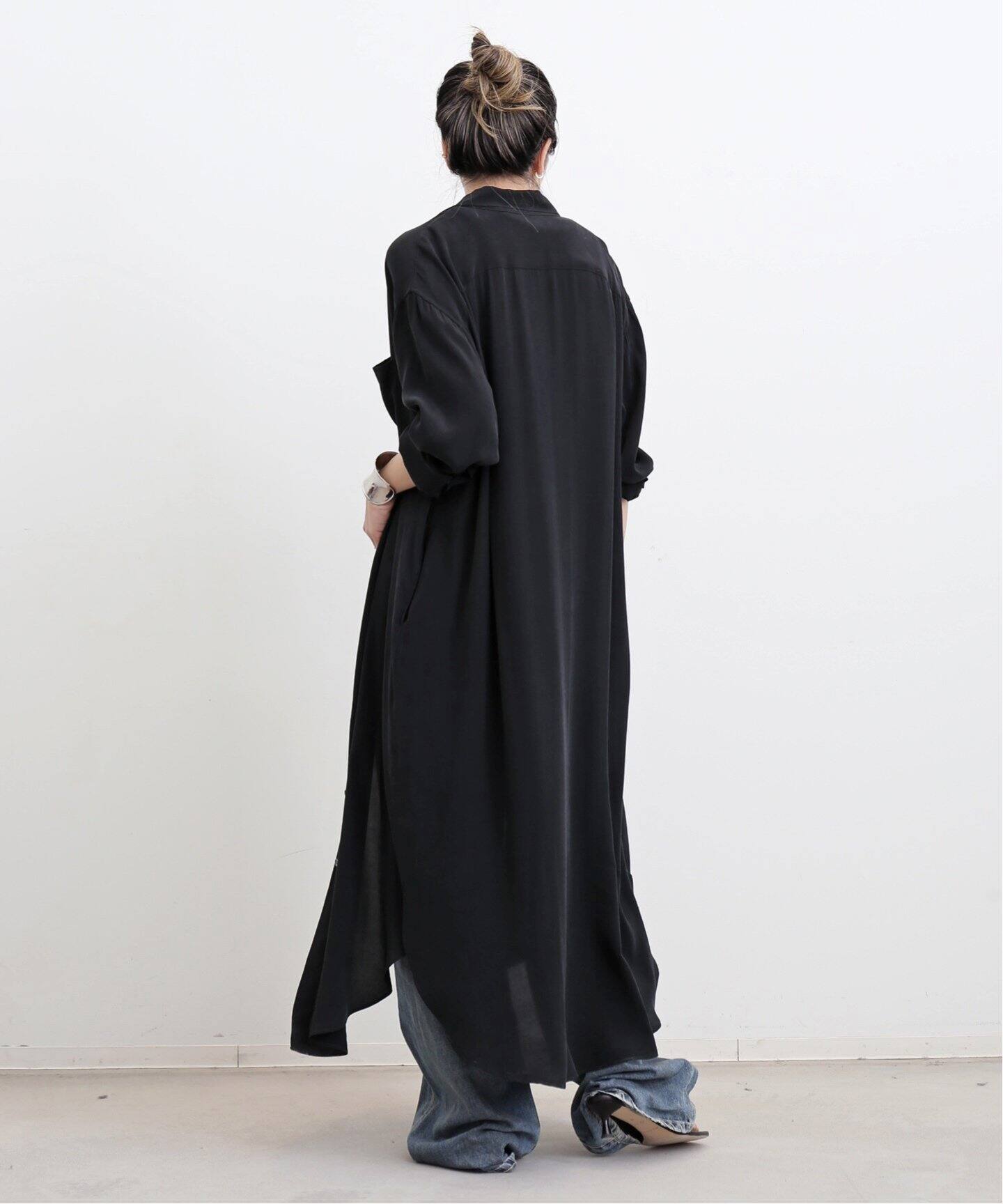 LONG SHIRT ONEPIECE（シャツワンピース）｜L 