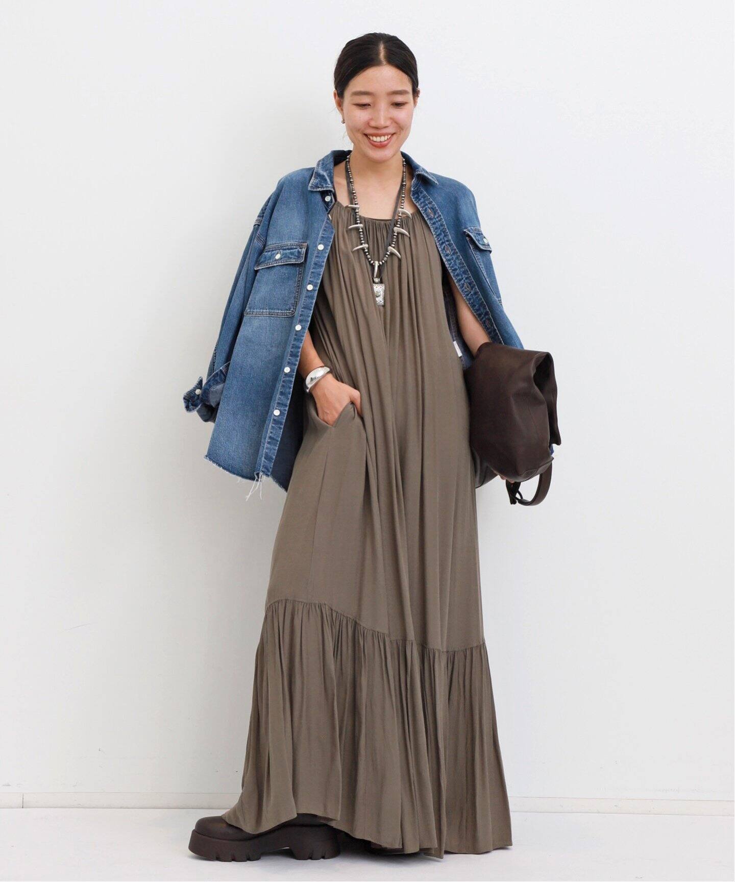Wash Gather Onepiece（ワンピース）｜L