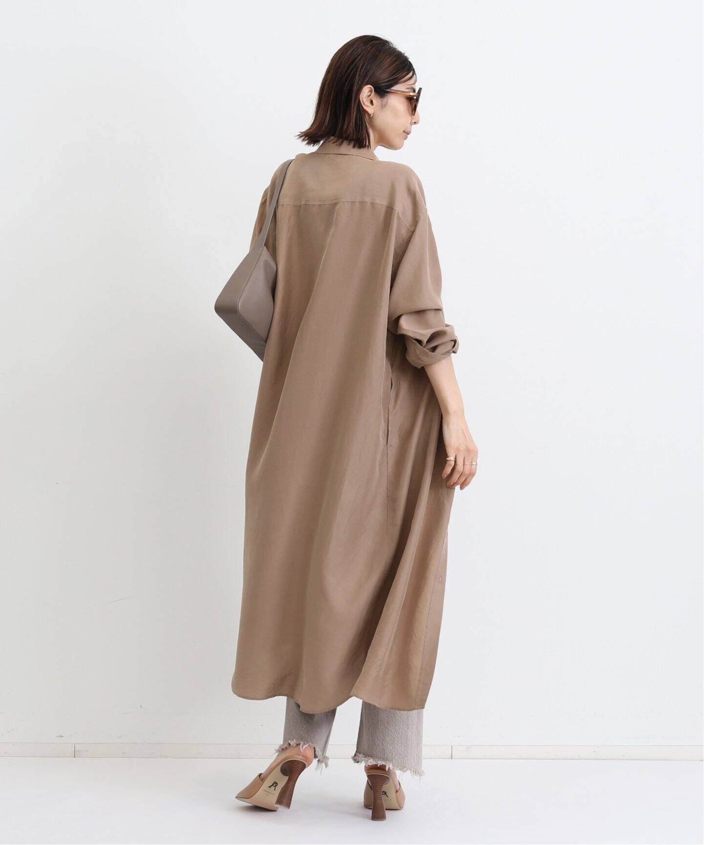 Silk Shirt Dress（シャツワンピース）｜L 