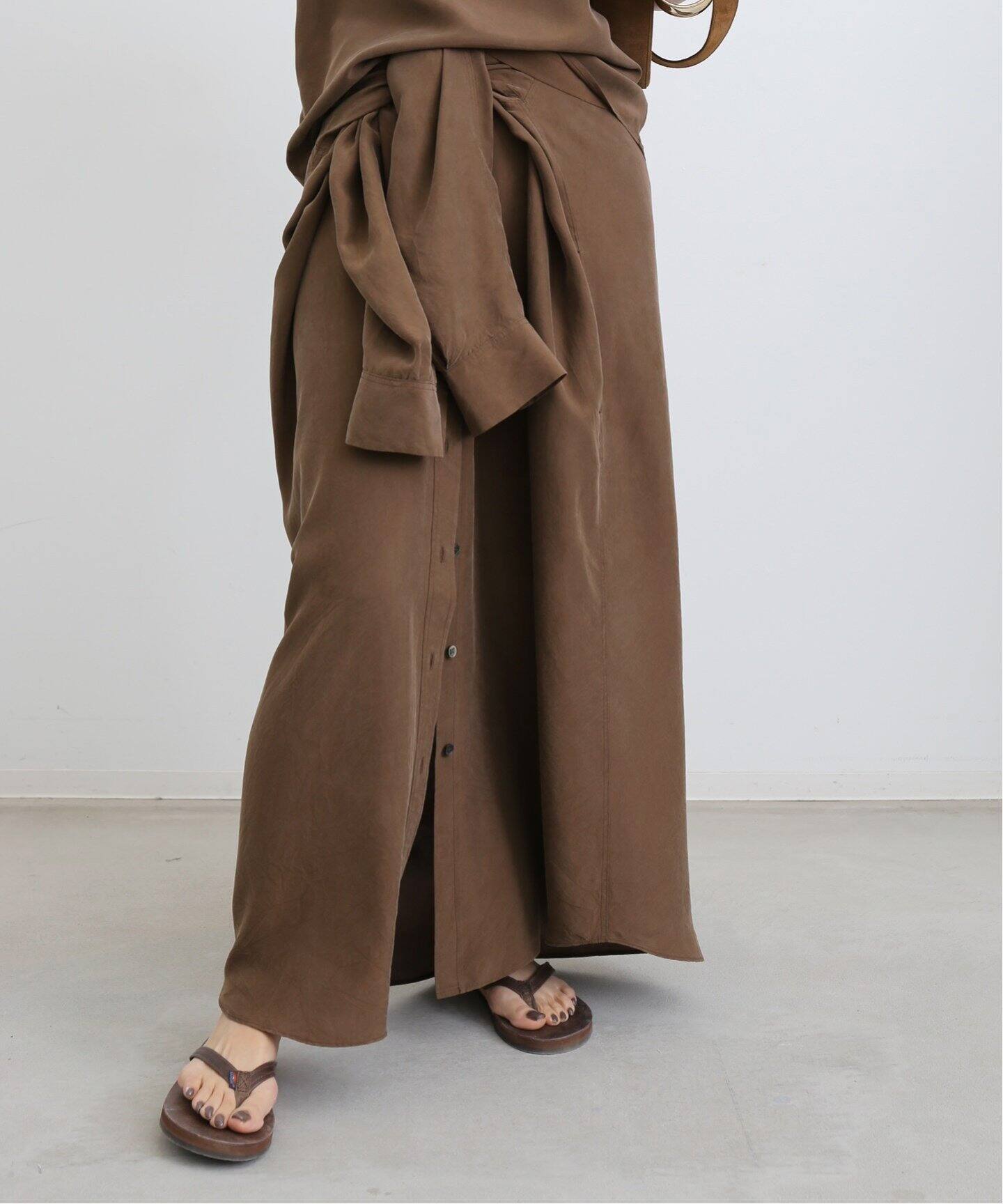 Silk Shirt Dress（シャツワンピース）｜L 