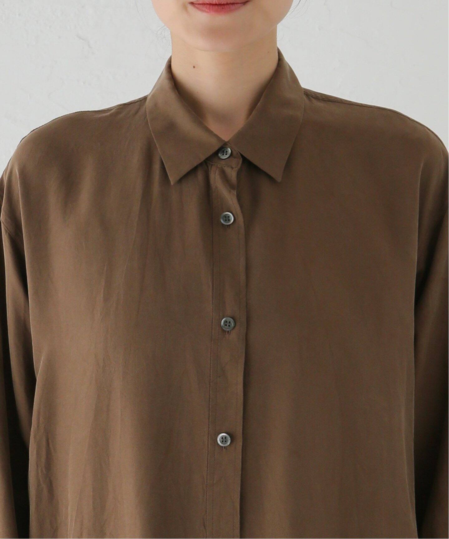 Silk Shirt Dress（シャツワンピース）｜L