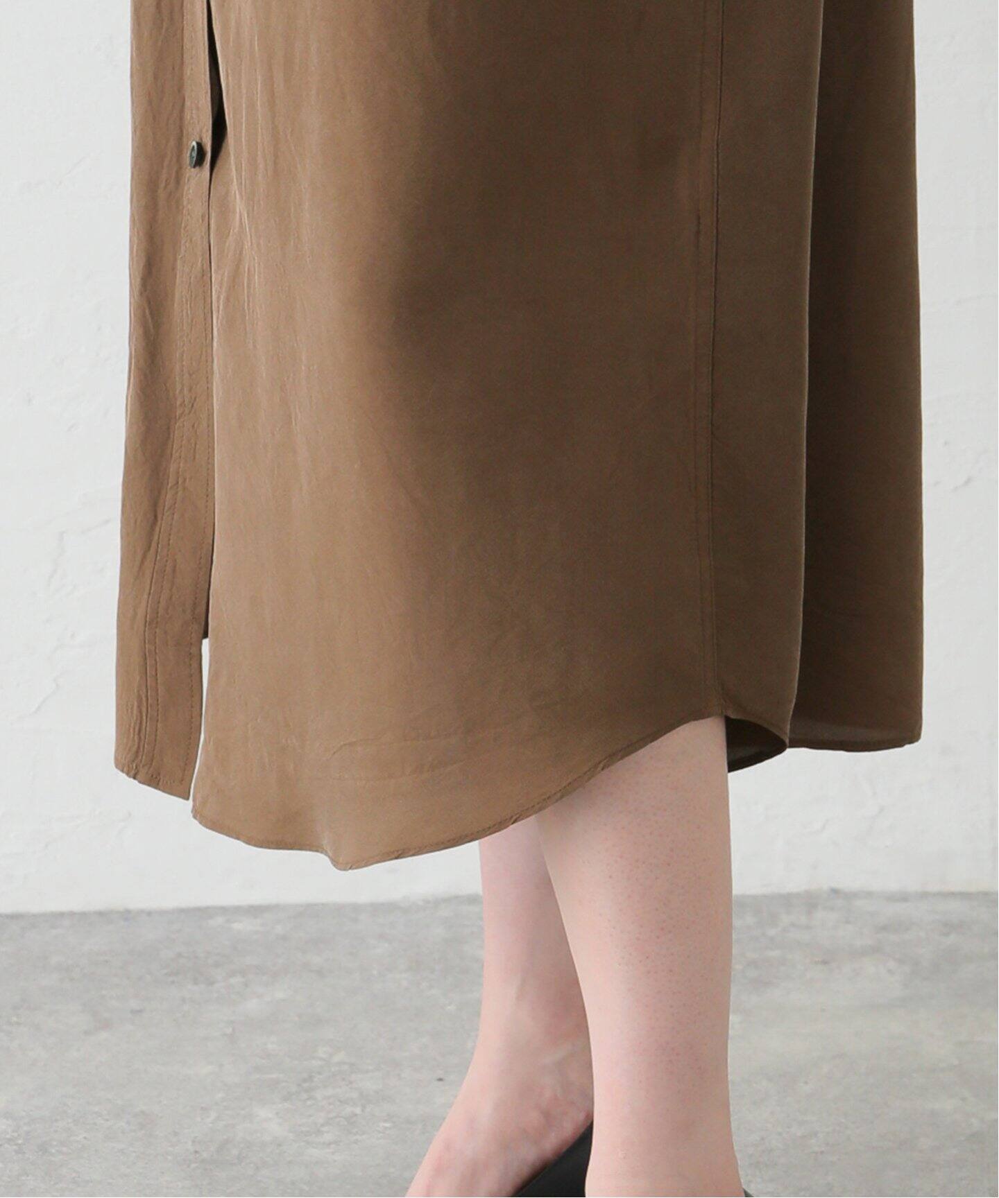 Silk Shirt Dress（シャツワンピース）｜L 