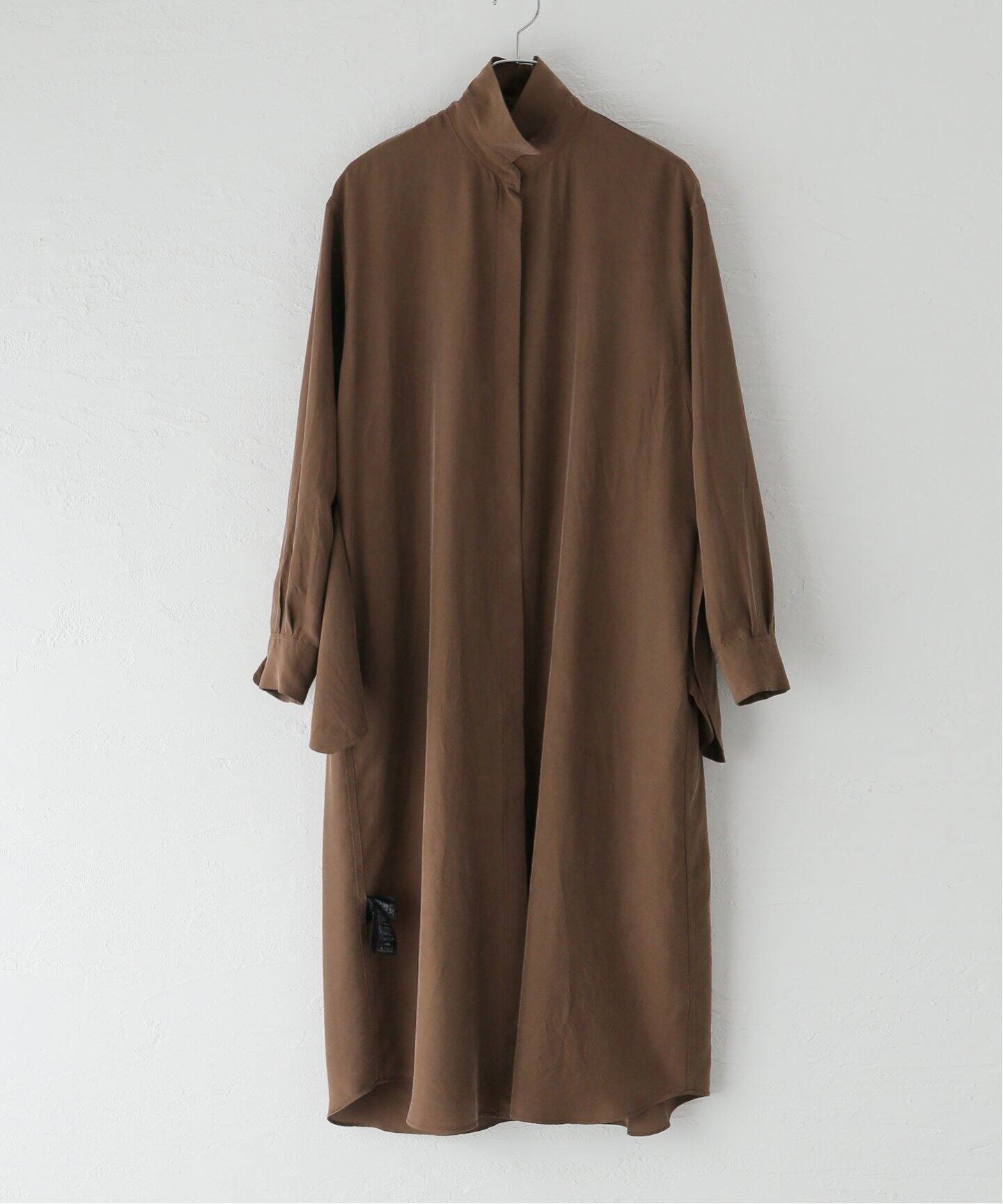 Silk Shirt Dress（シャツワンピース）｜L 