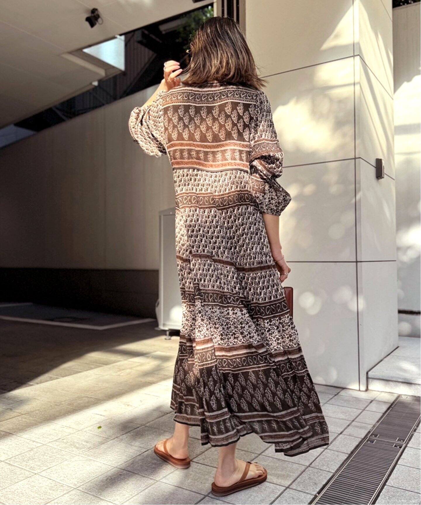 BLUE BOHEME/ブルー ボヘム】 Printed Maxi Dress（ワンピース）｜L  